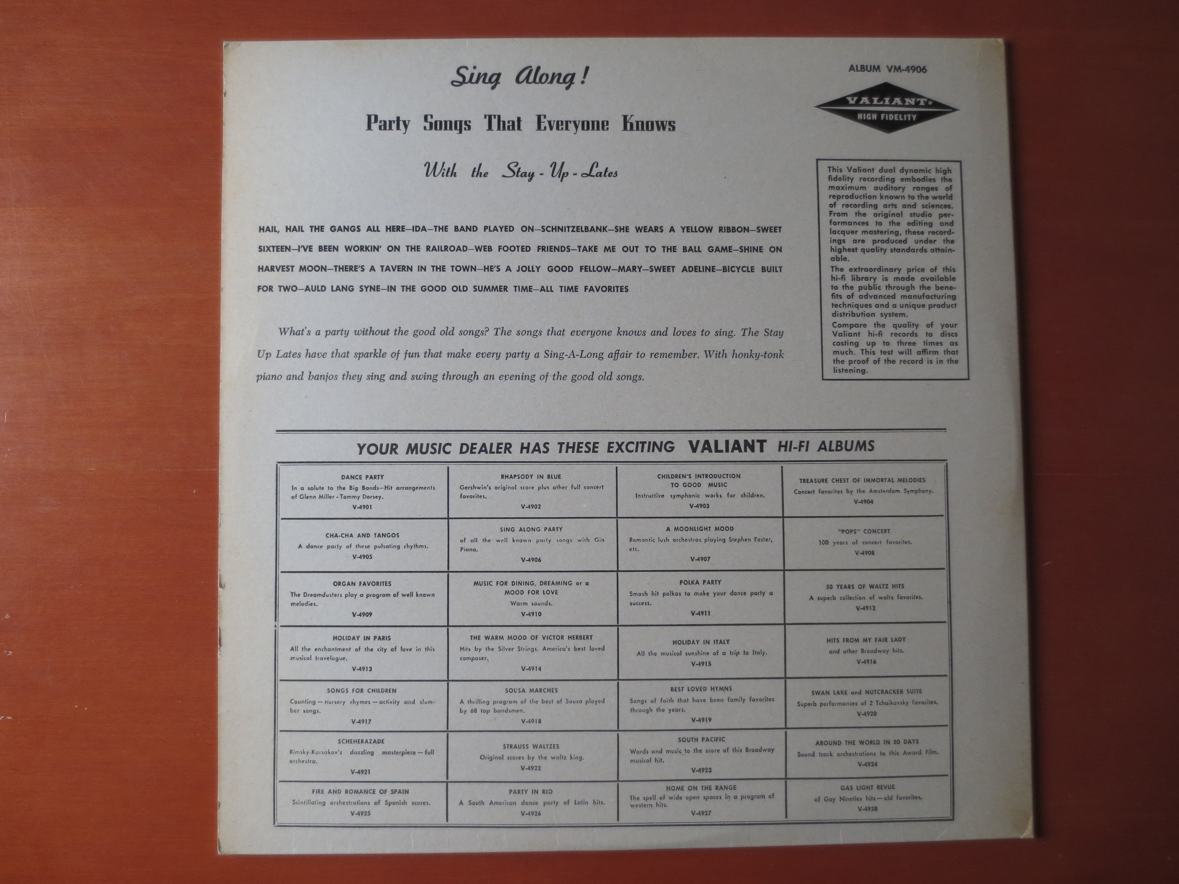 The Stay-Up-Lates – Sing Along (1960) Vinyl LP