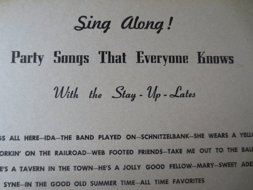 The Stay-Up-Lates – Sing Along (1960) Vinyl LP