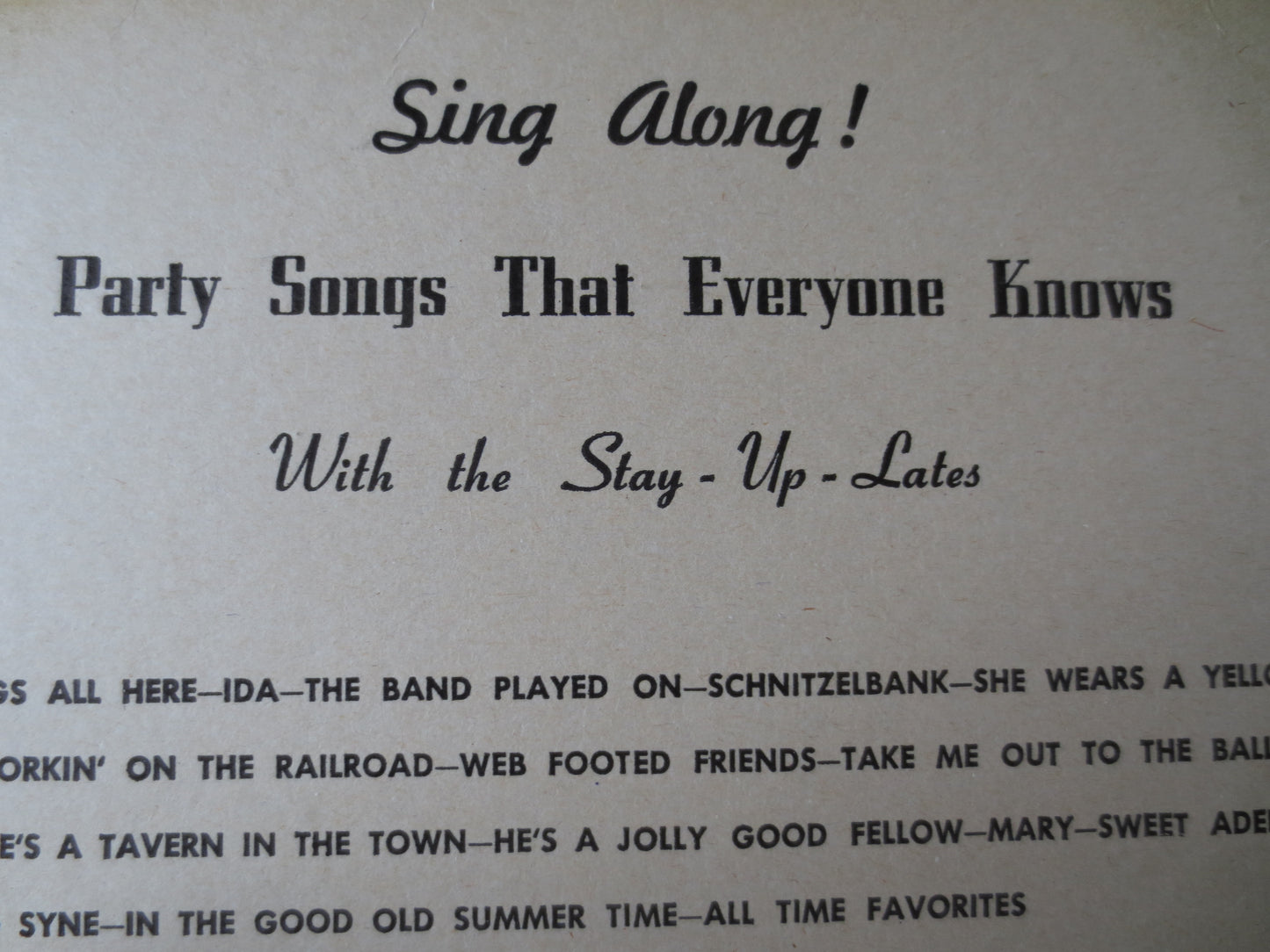 The STAY-UP-LATES, Sing Along Records, Party Records, Vintage Vinyl, Record Vinyl, Records, Party Albums, Lps, 1960 Records