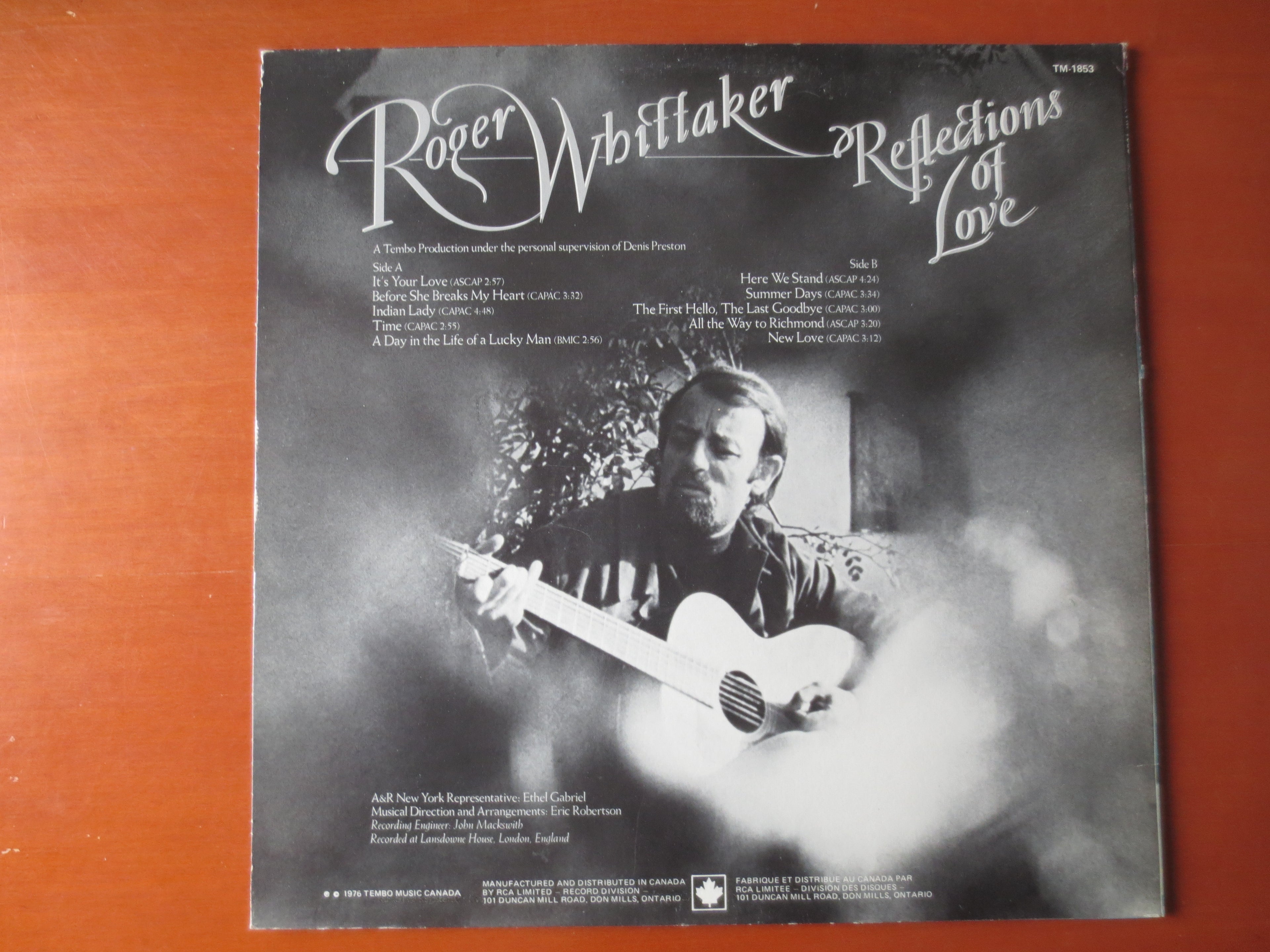 Roger Whittaker – Reflections of Love (1976) Vinyl LP