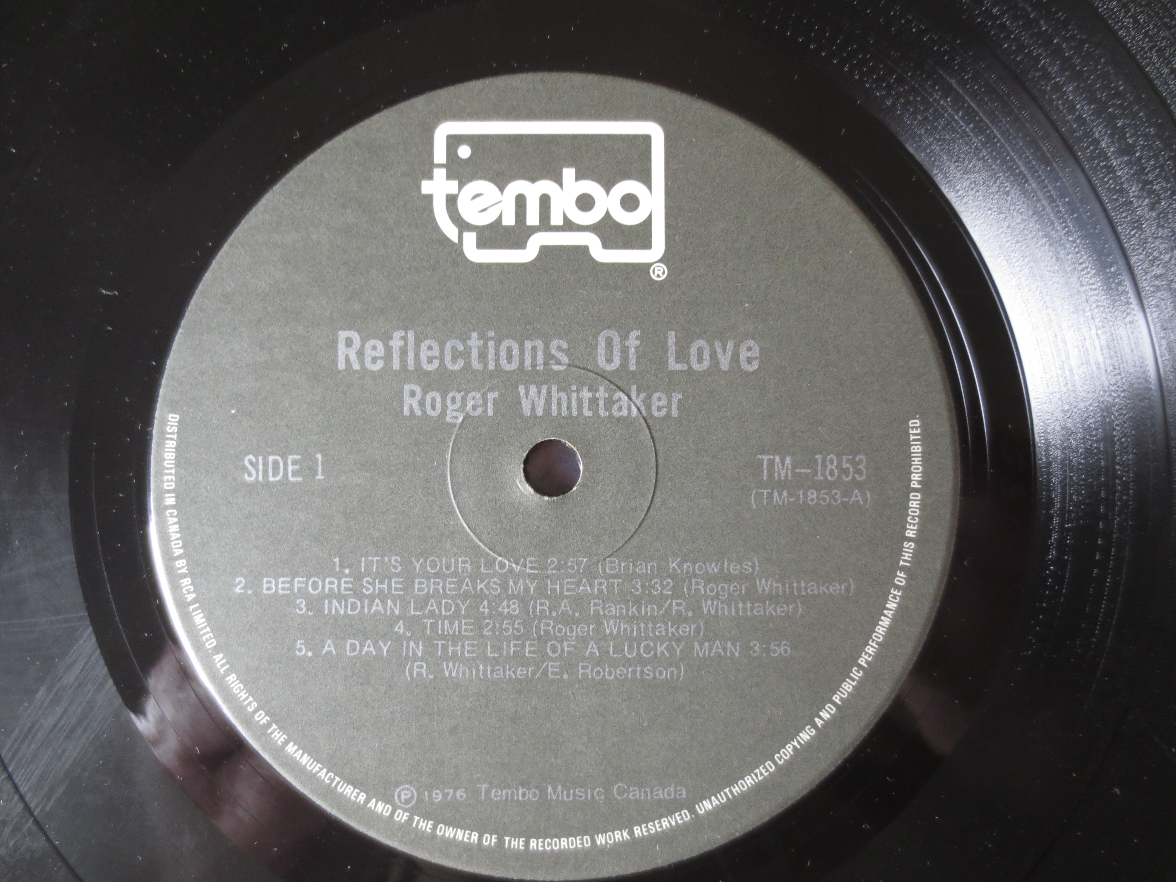Roger Whittaker – Reflections of Love (1976) Vinyl LP
