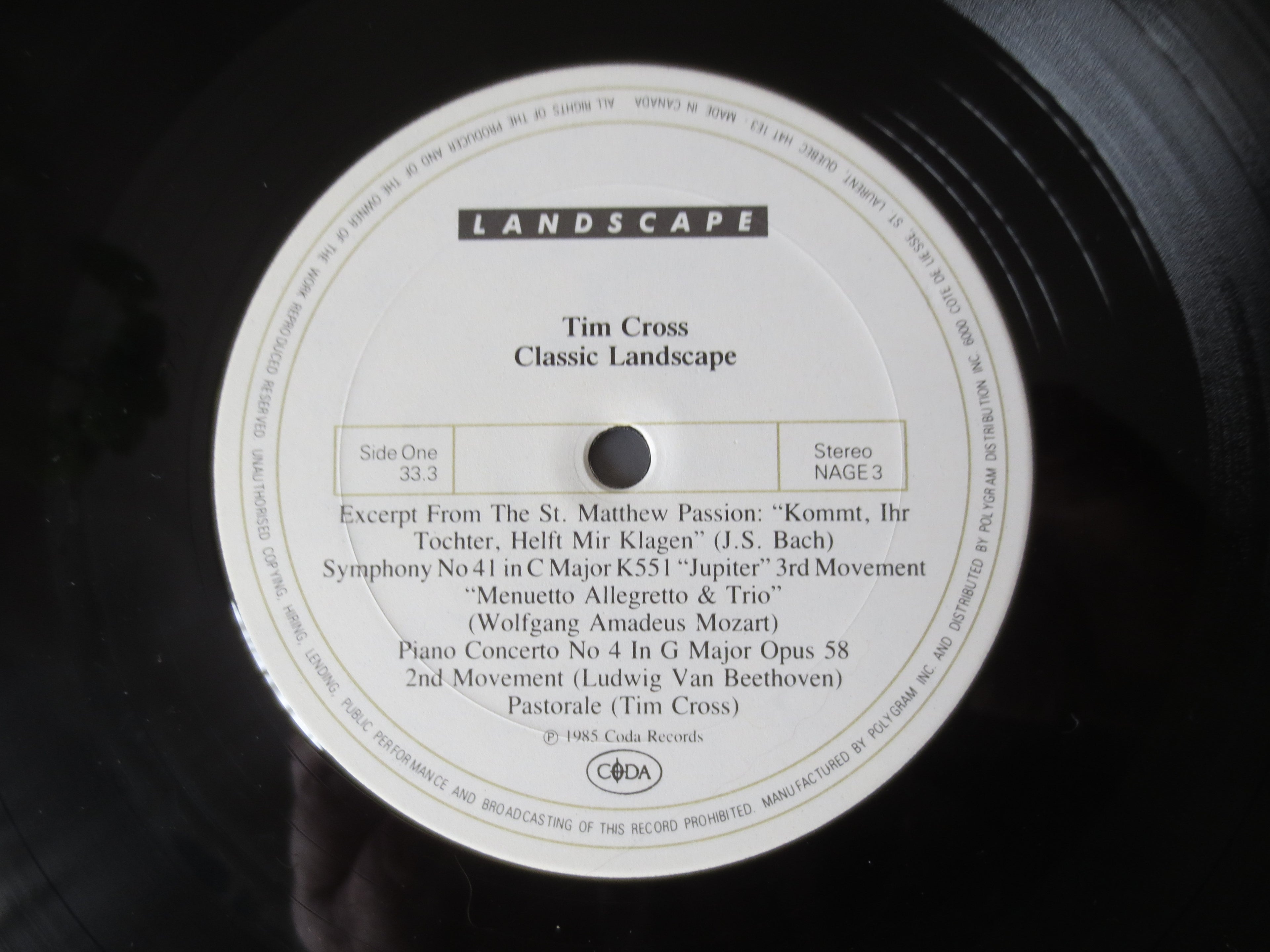 Tim Cross – Classic Landscape (1985) Vinyl LP