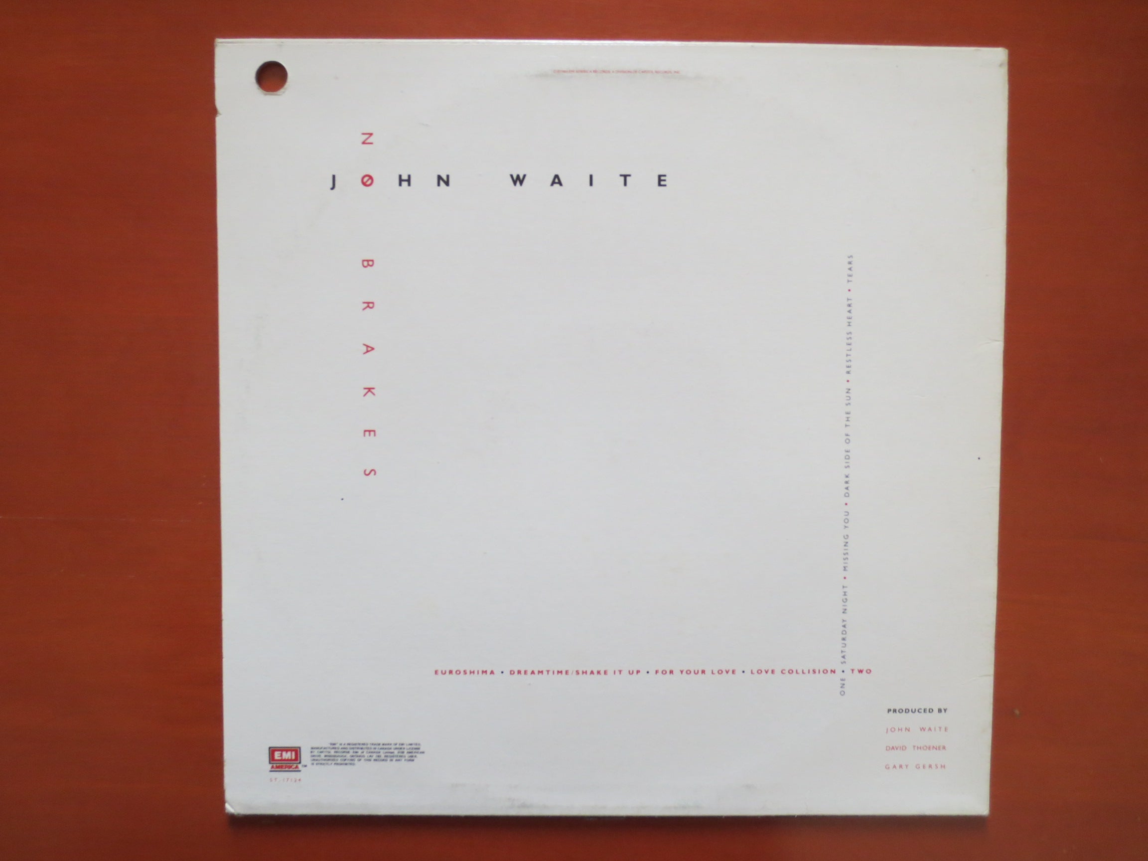 John Waite – No Brakes (1984) Vinyl LP