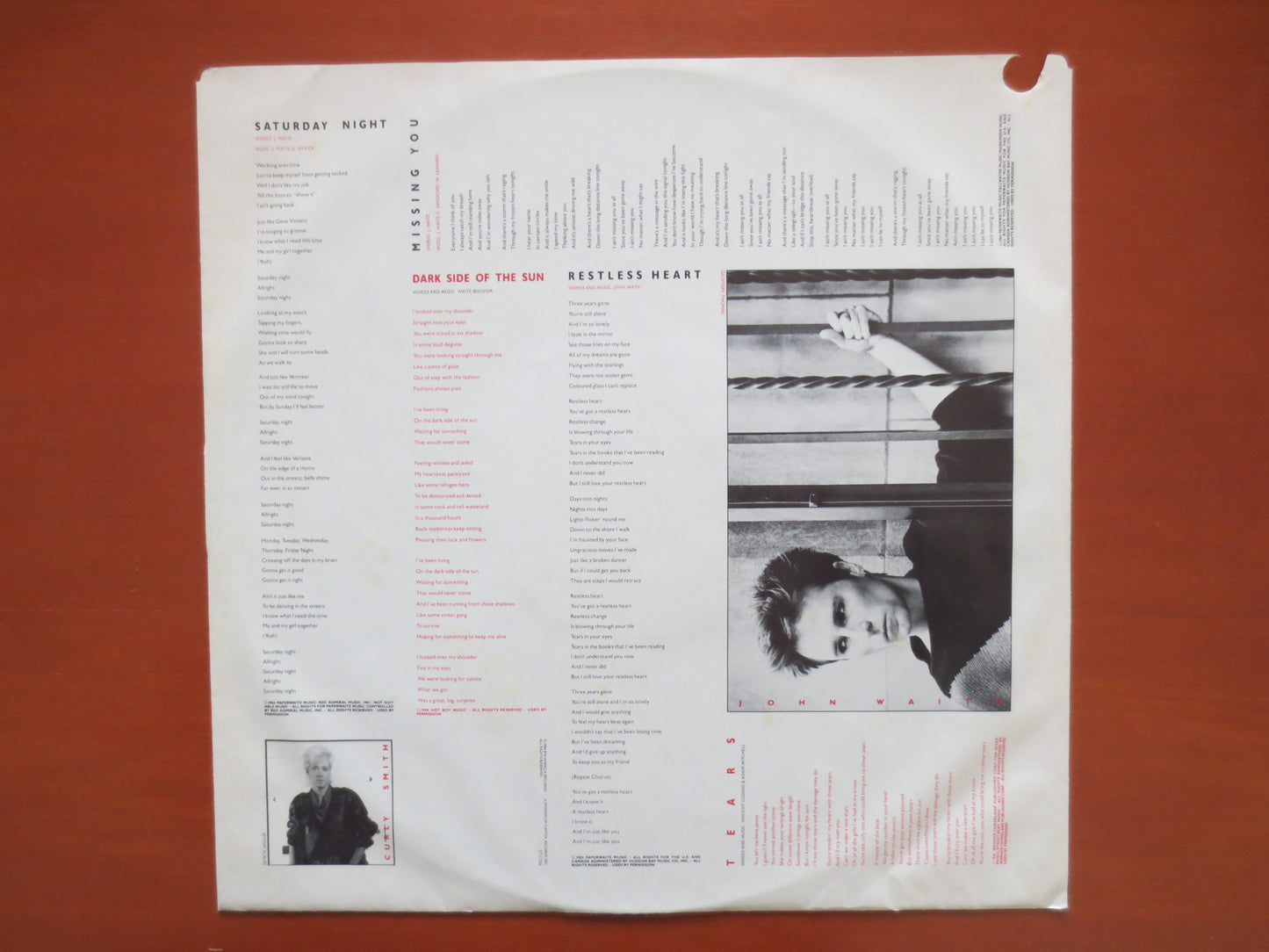 JOHN WAITE, No BRAKES Album, John Waite Album, John Waite Lp, John Waite Vinyl, Vintage Vinyl, Vinyl, 1984 Records