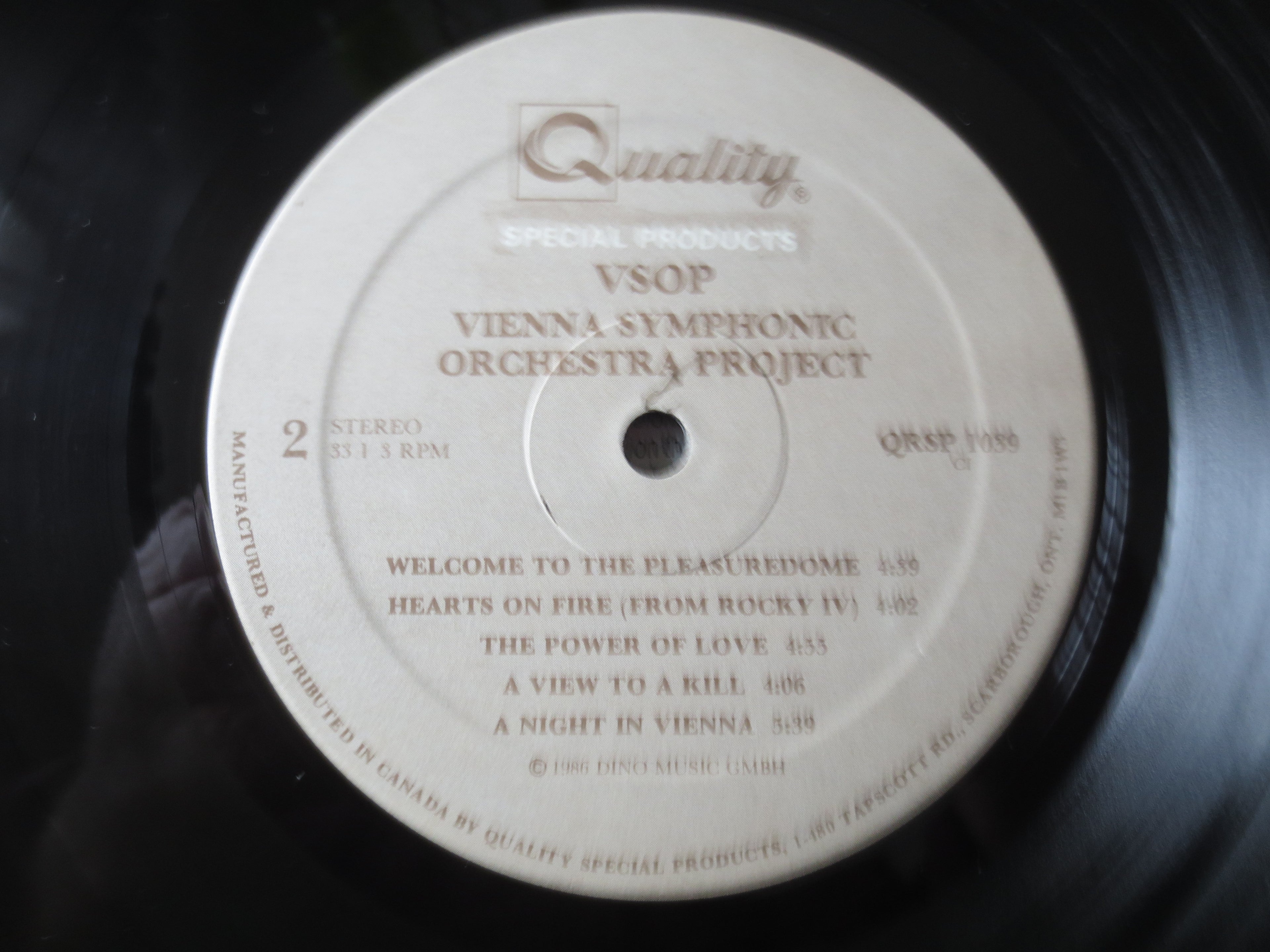 Vienna Symphonic Orchestra – VSOP (1986) Vinyl LP
