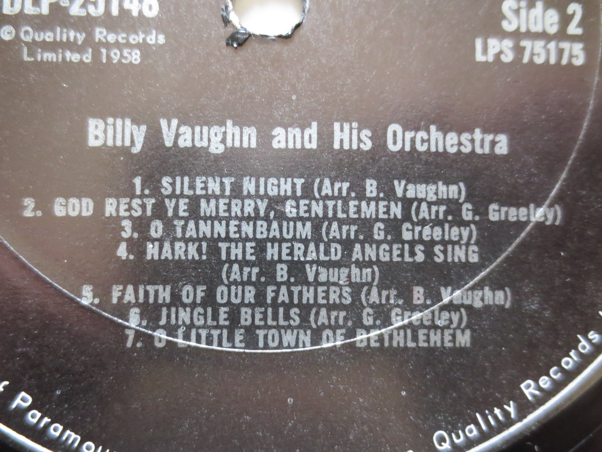 Billy Vaughn – Christmas Album (1958) Vinyl LP