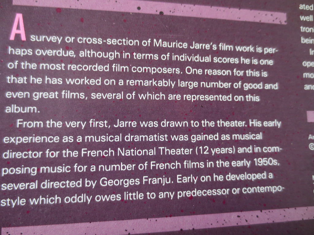 Maurice Jarre – Jarre by Jarre (1987) Vinyl LP