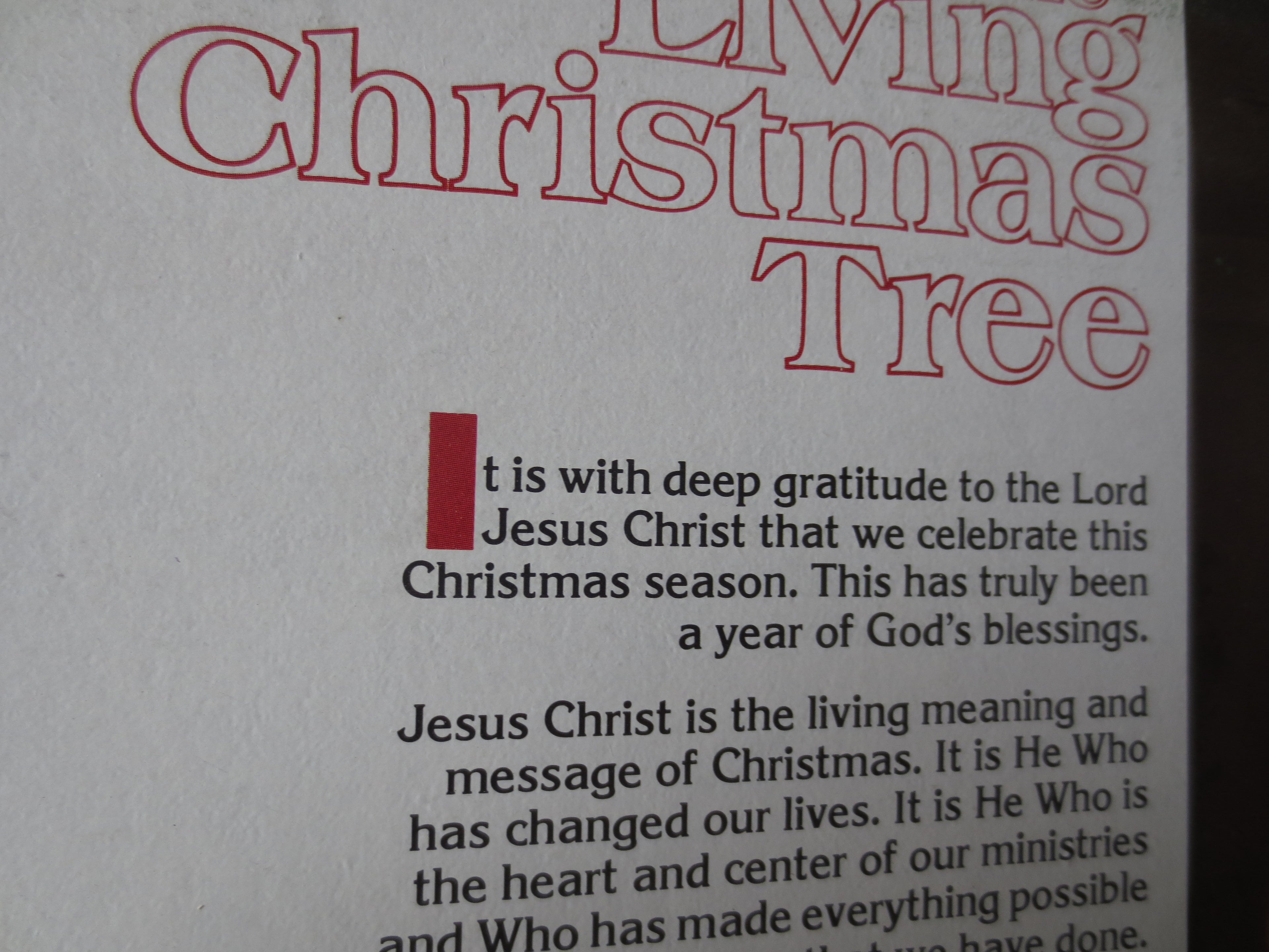 Dr. Jerry Falwell – The Living Christmas Tree (1973) Vinyl LP