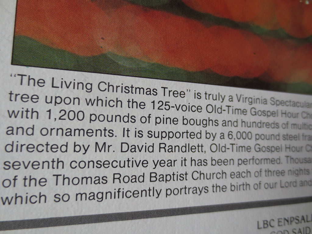 Dr. Jerry Falwell – The Living Christmas Tree (1973) Vinyl LP