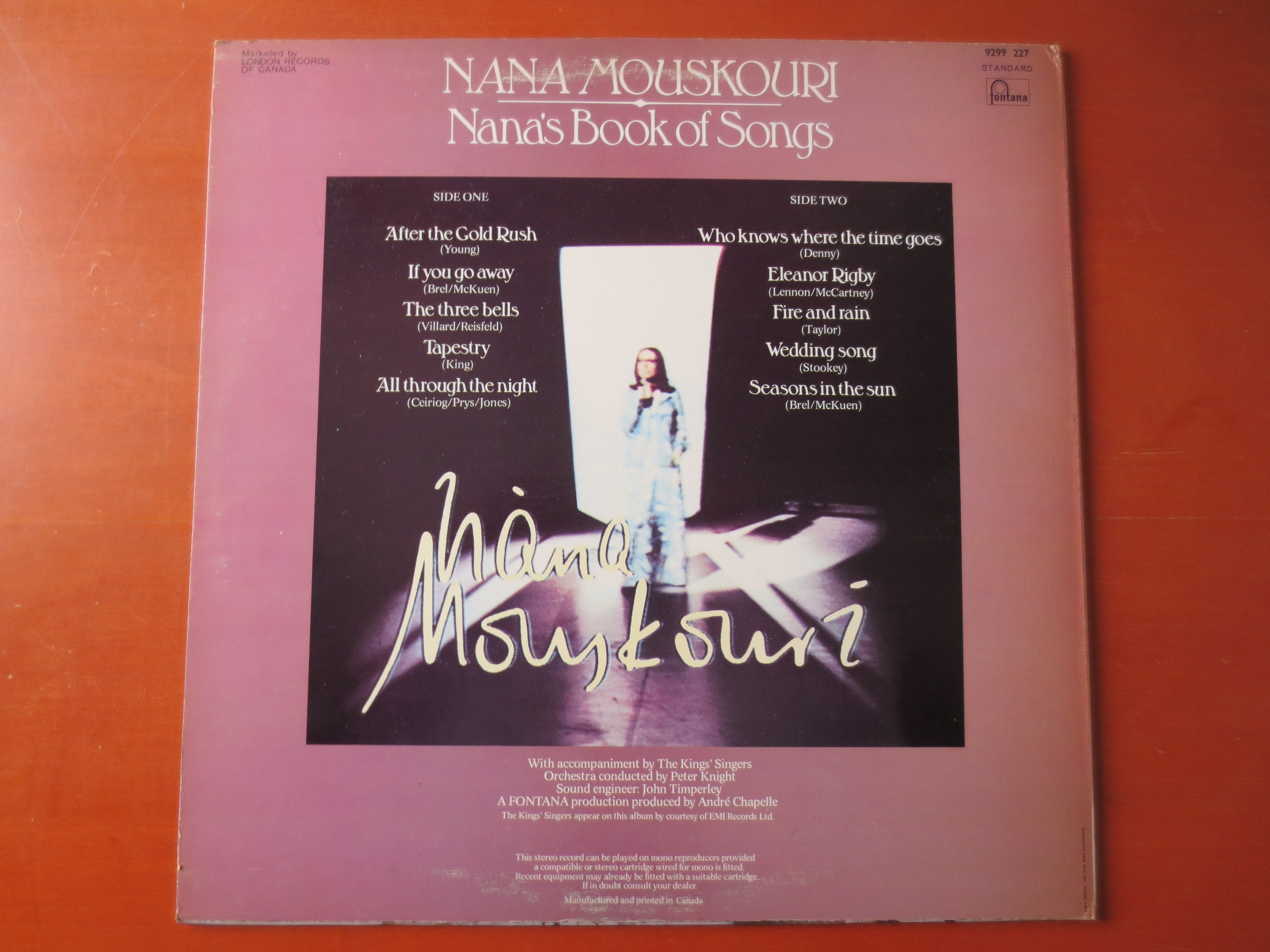 Nana Mouskouri – Nana's Book of Songs (1974) Vinyl LP