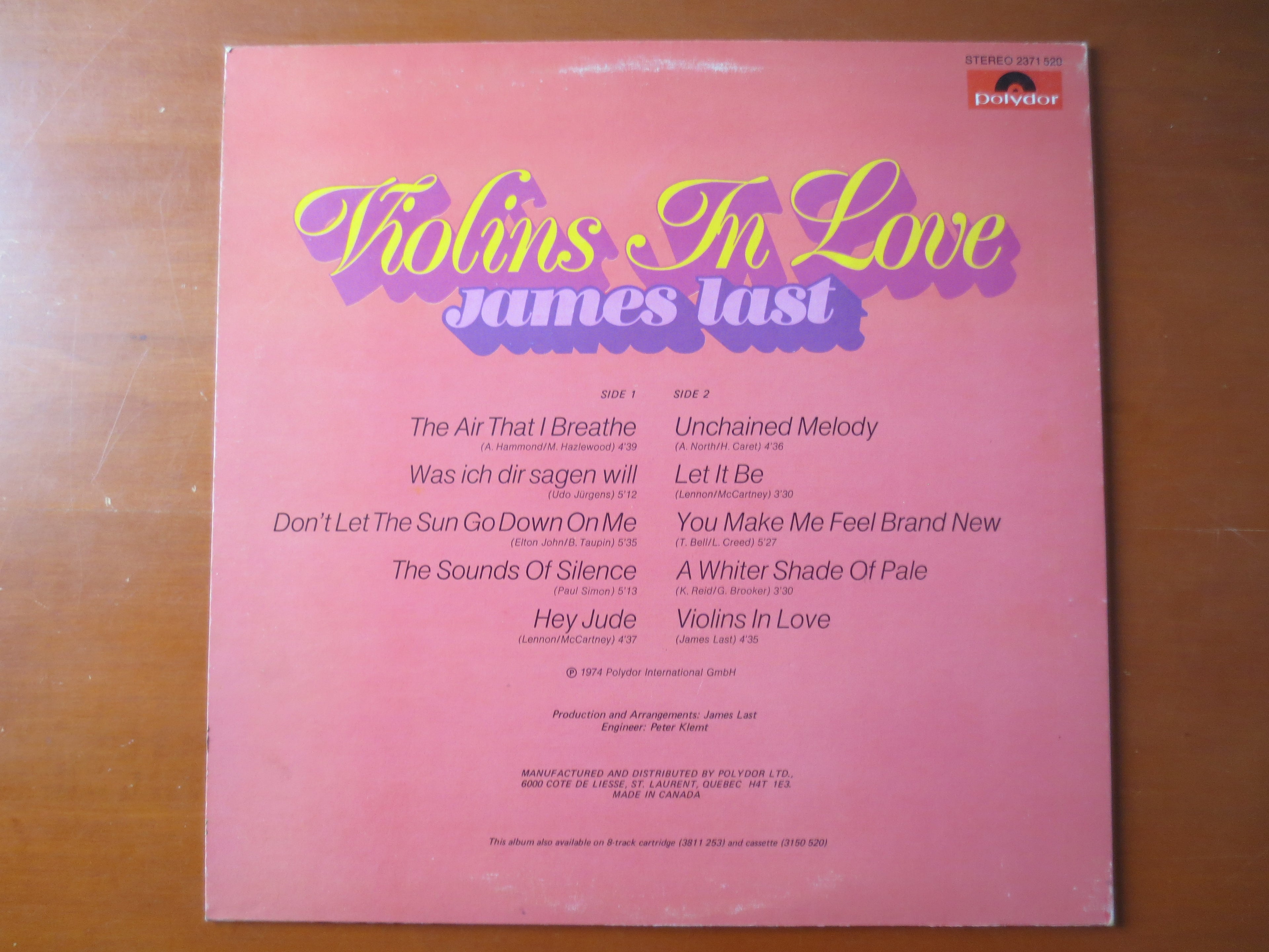 James Last – Violins in Love (1974) Vinyl LP