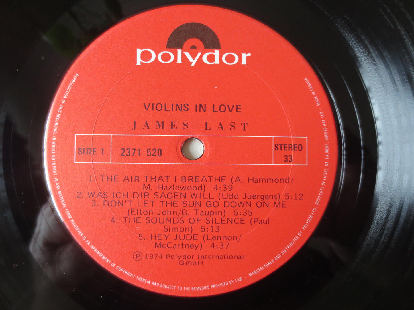 JAMES LAST, Violins in LOVE, James Last Records, James Last Albums, Vintage Vinyl, James Last Vinyl, Vinyl, 1974 Records