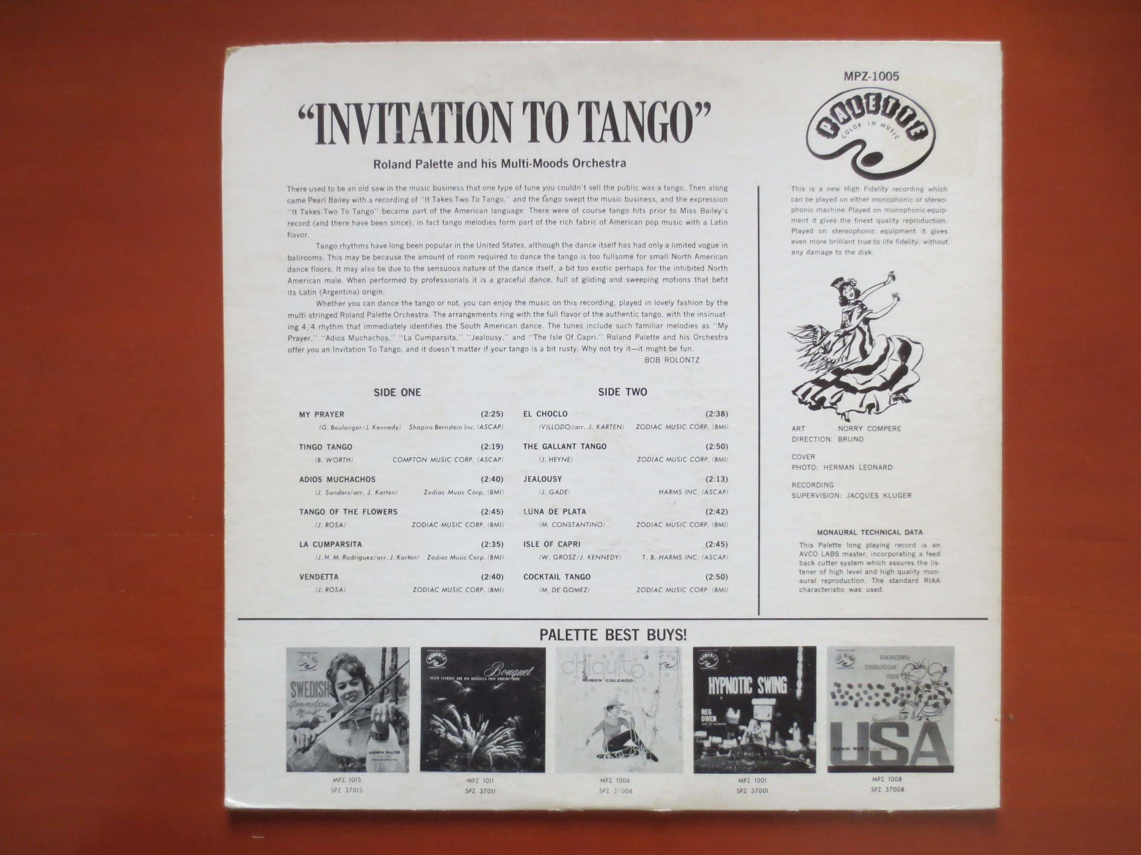 Roland Palette – Invitation to Tango (1960) Vinyl LP
