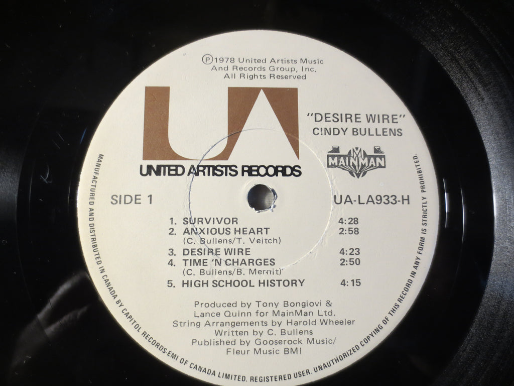 Cindy Bullens – Desire Wire (1978) Vinyl LP