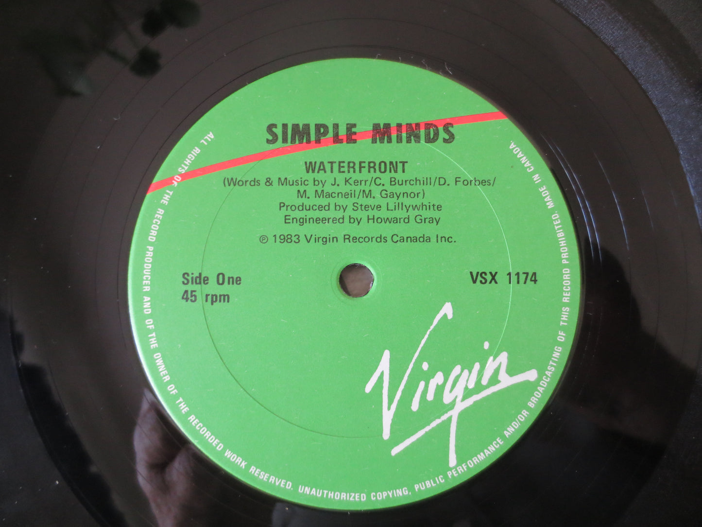 SIMPLE MINDS, WATERFRONT, Rock Record, Simple Minds Record, Simple Minds Ep, Vinyl Record, Simple Minds Album, 1983 Records