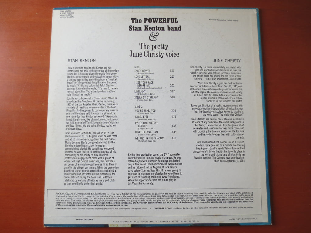Stan Kenton & June Christy – Stan Kenton and June Christy (1967) Vinyl LP