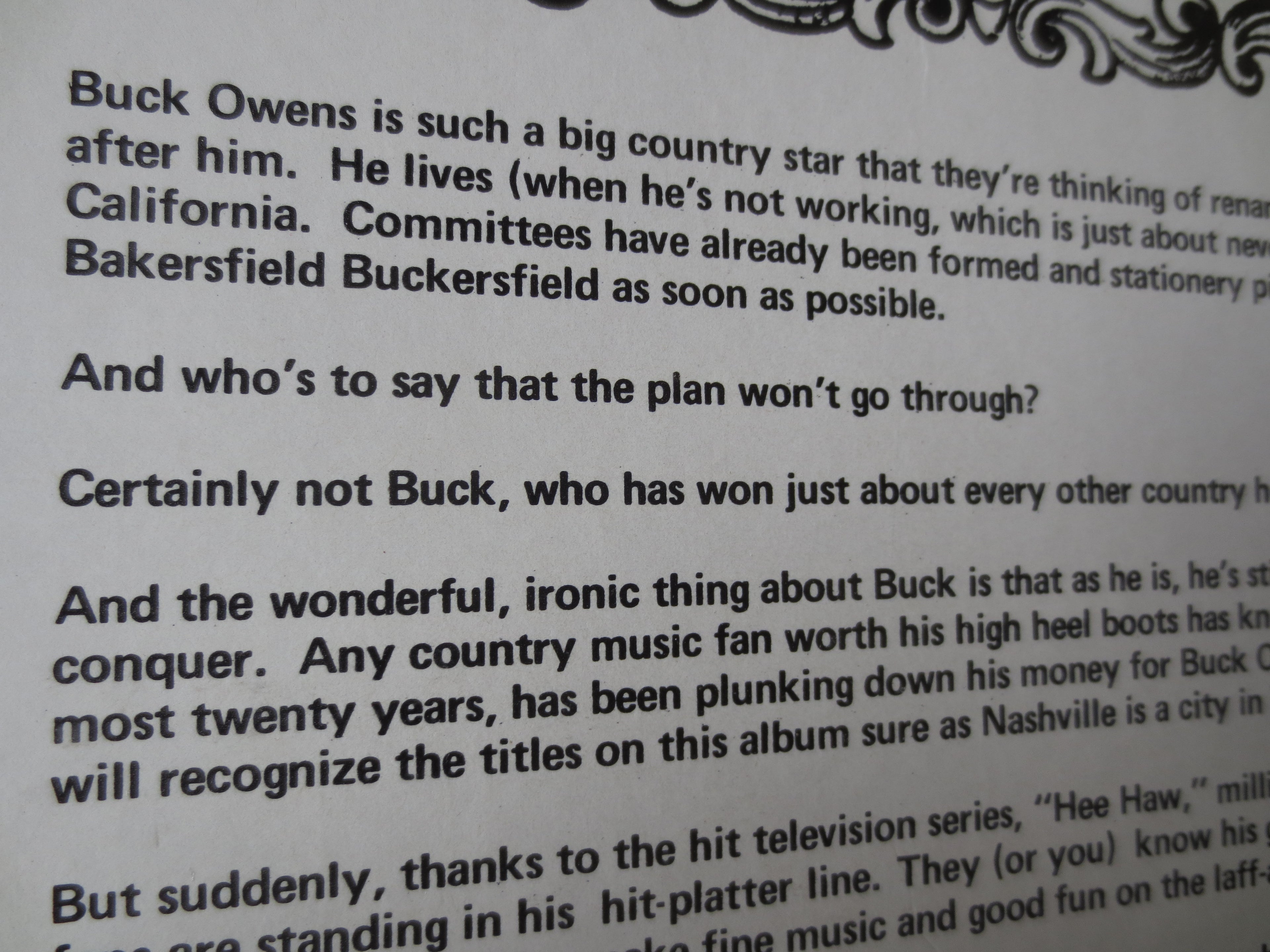 Buck Owens – You're For Me (1969) Vinyl LP