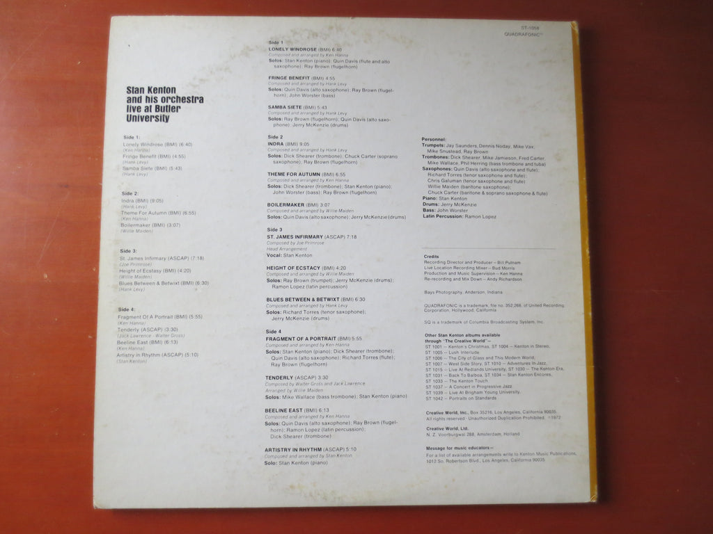 Stan Kenton – Live at Butler University (1972) Vinyl 2xLP