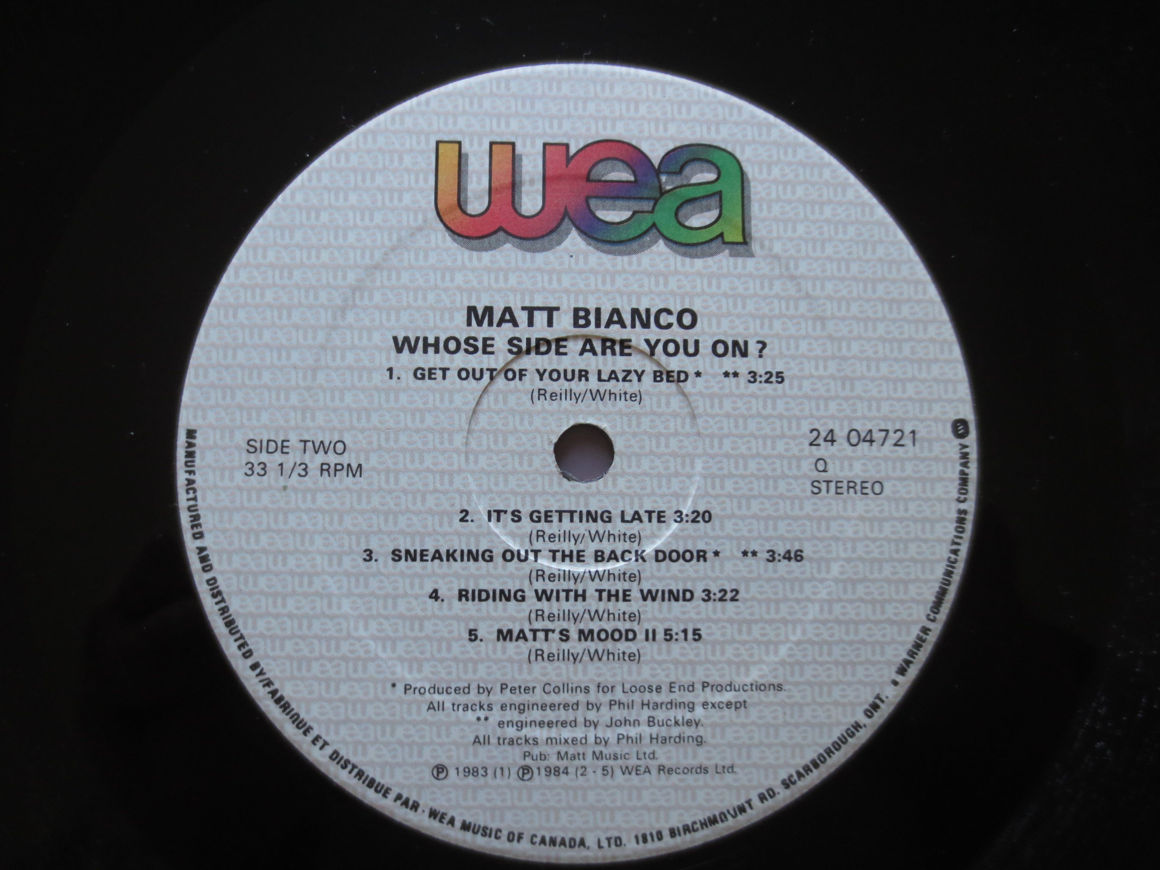 Matt Bianco – Whose Side Are You On (1984) Vinyl LP