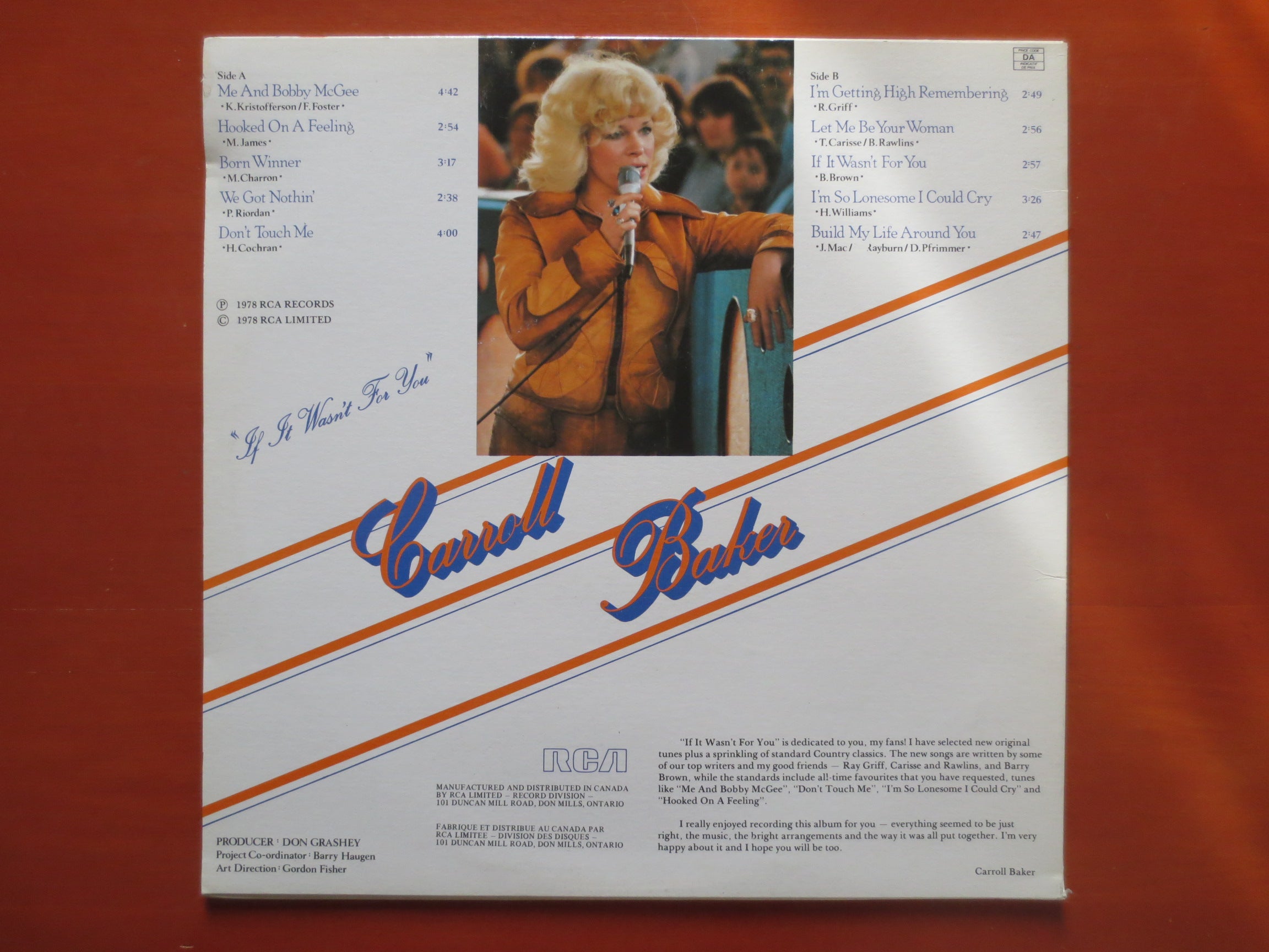 Carroll Baker – If It Wasn't for You (1978) Vinyl LP