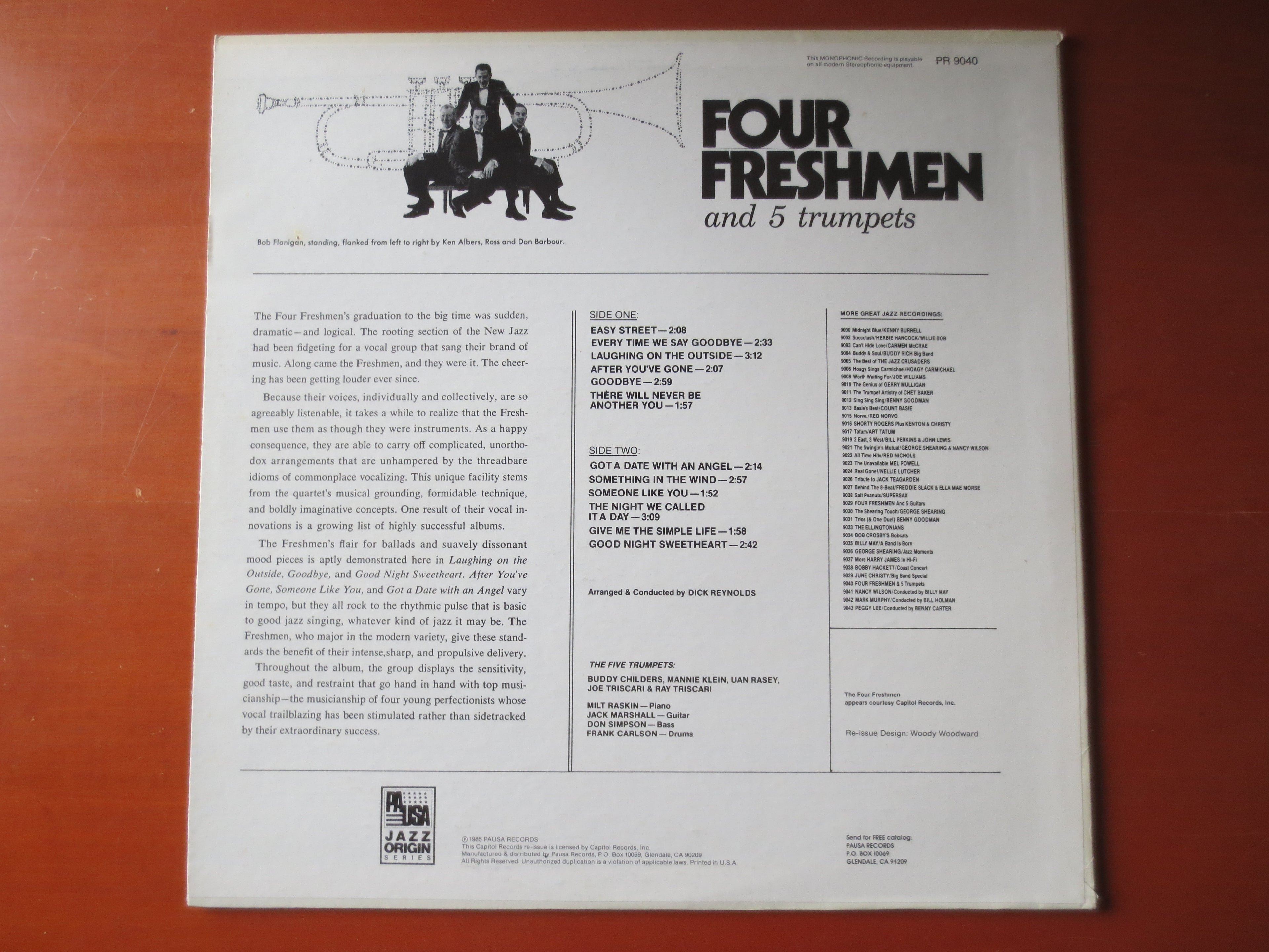 The FOUR FRESHMEN, Five Trombones, Vintage Album, 1985 Record, Vinyl Lp