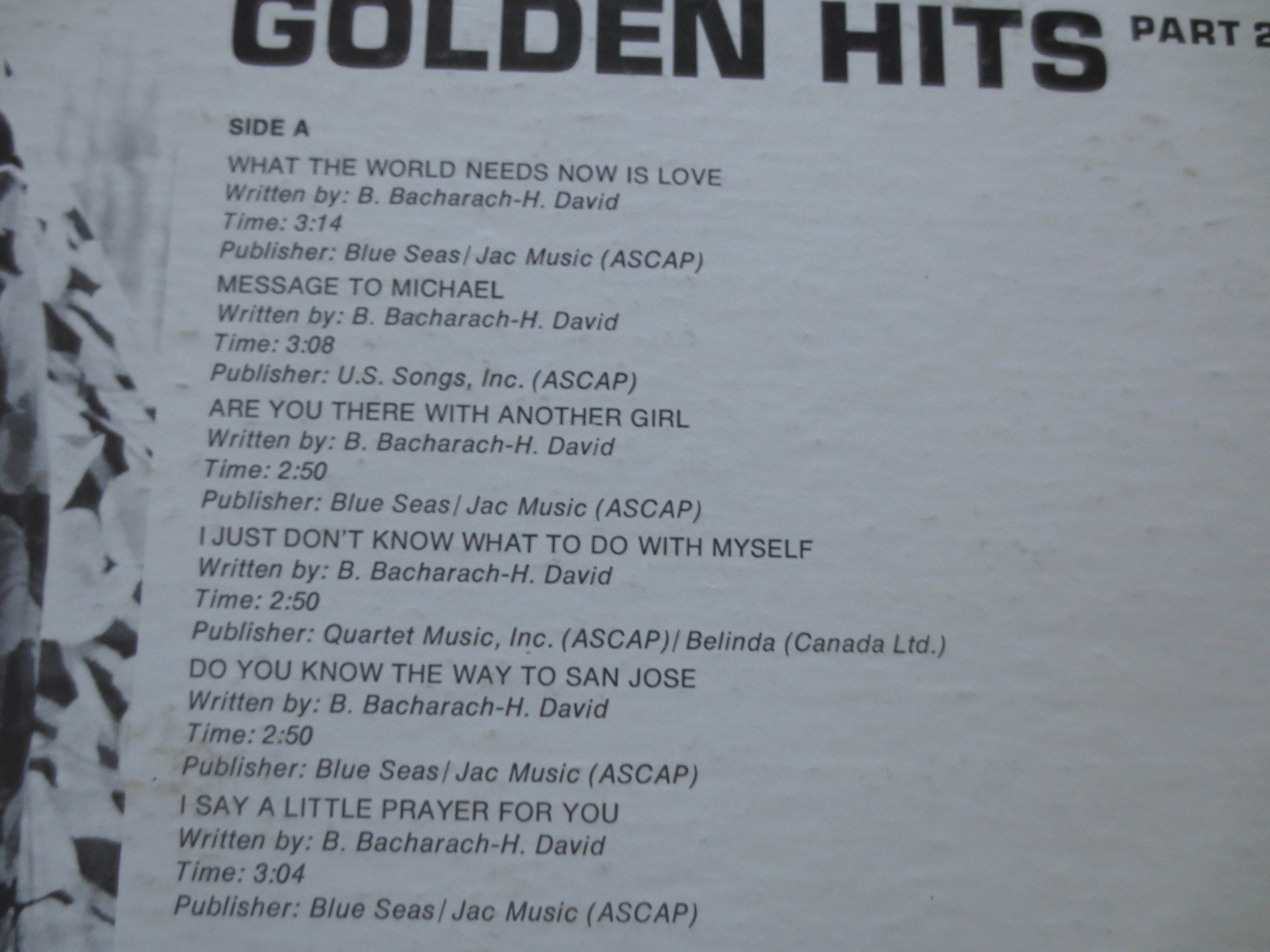 Dionne Warwicke – Golden Hits (1970) Vinyl LP