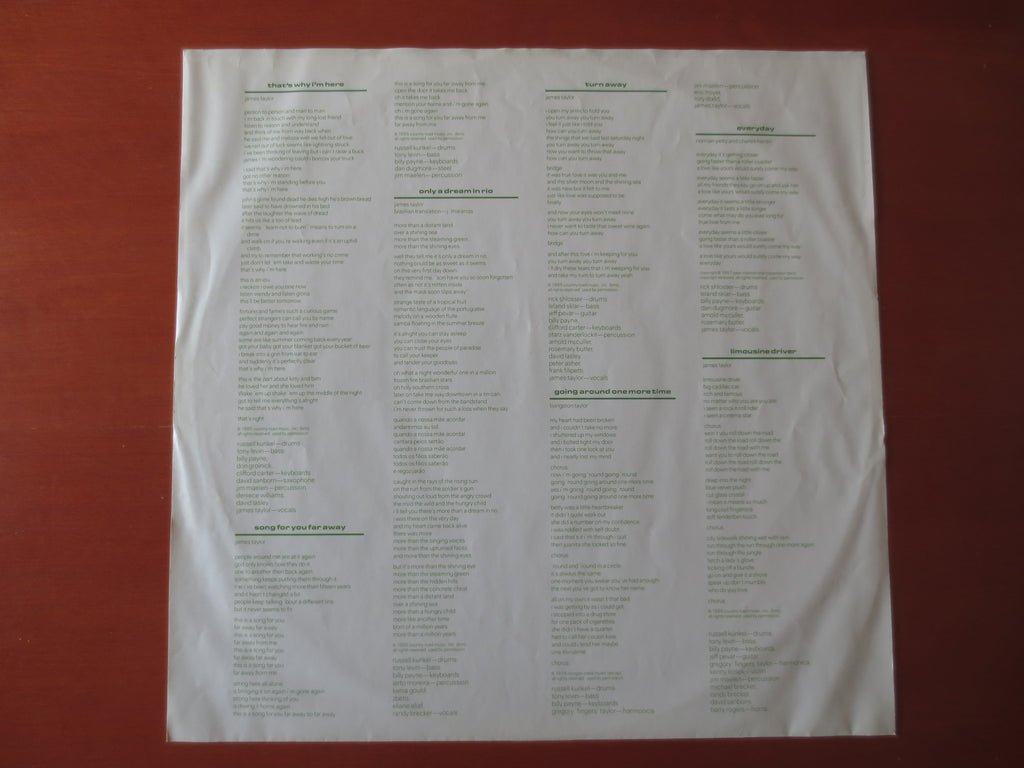 James Taylor – That's Why I'm Here (1985) Vinyl LP