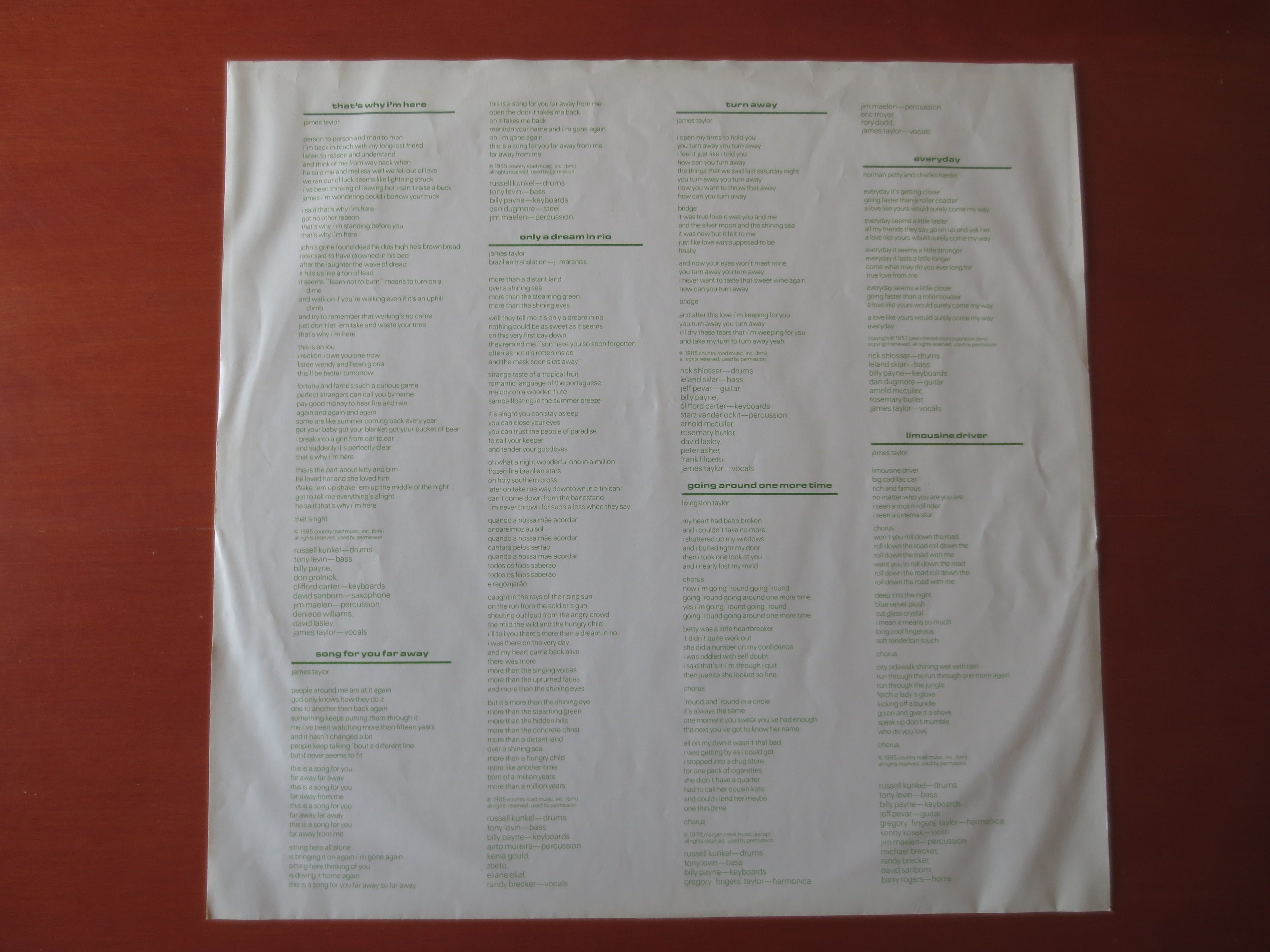 James Taylor – That's Why I'm Here (1985) Vinyl LP