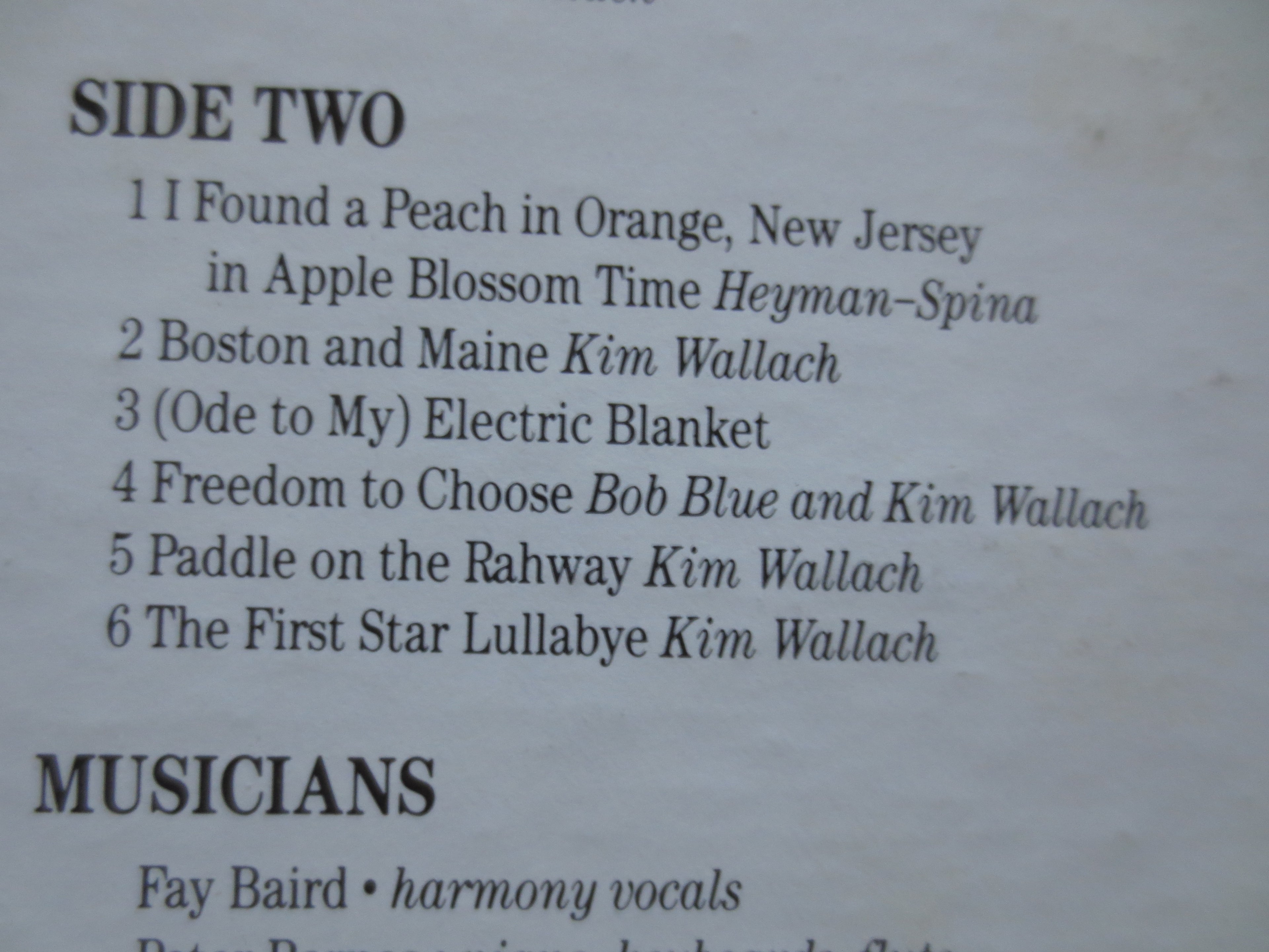 Kim Wallach – Paddle on the Rahway (1985) Vinyl LP