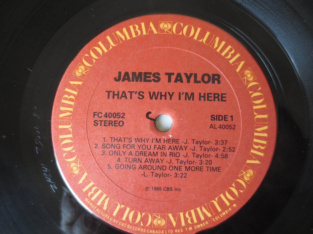 James Taylor – That's Why I'm Here (1985) Vinyl LP