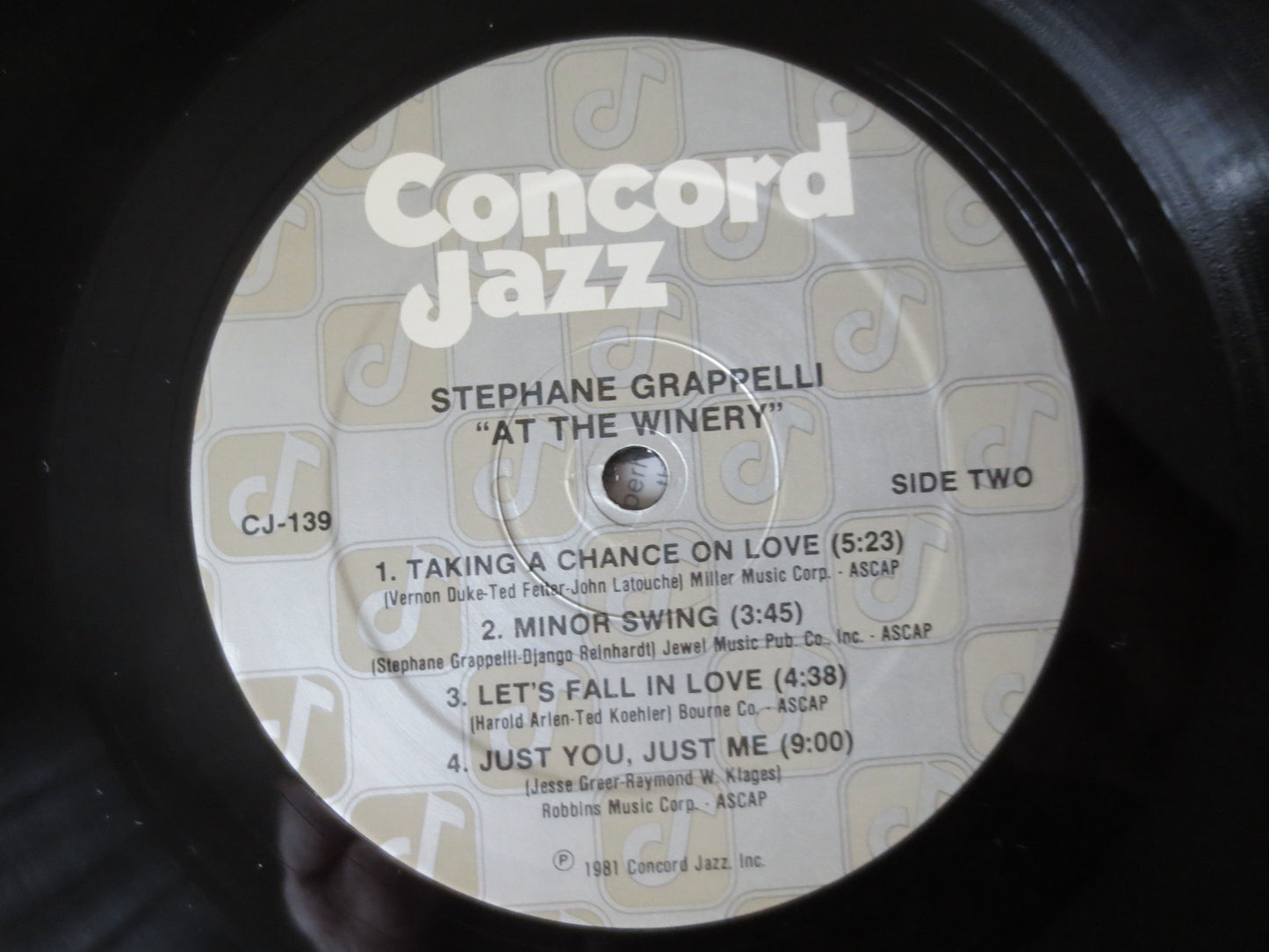STEPHANE GRAPPELLI, At The WINERY, Classical Records, Classical Album, Vintage Vinyl, Records, Vinyl Record, 1981 Records