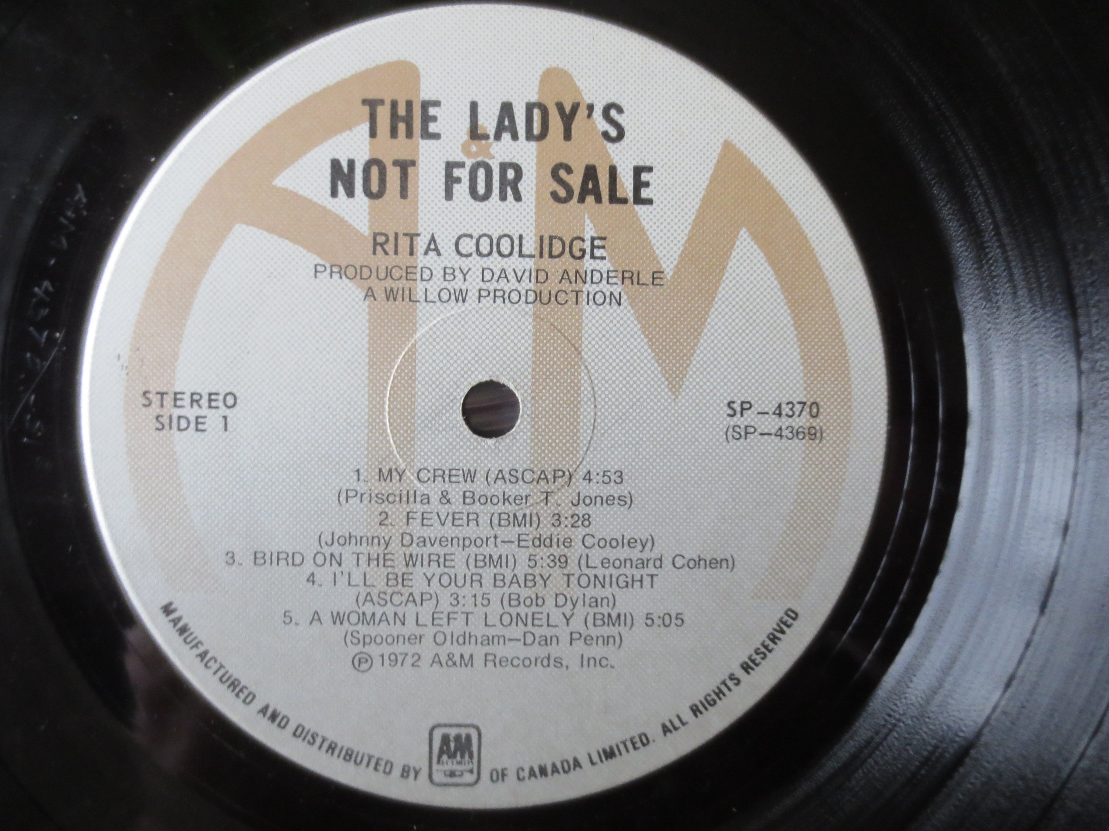 Rita Coolidge – The Lady's Not for Sale (1972) Vinyl LP