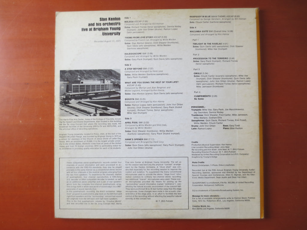 Stan Kenton & His Orchestra – Live at Brigham Young University (1972) Vinyl 2xLP