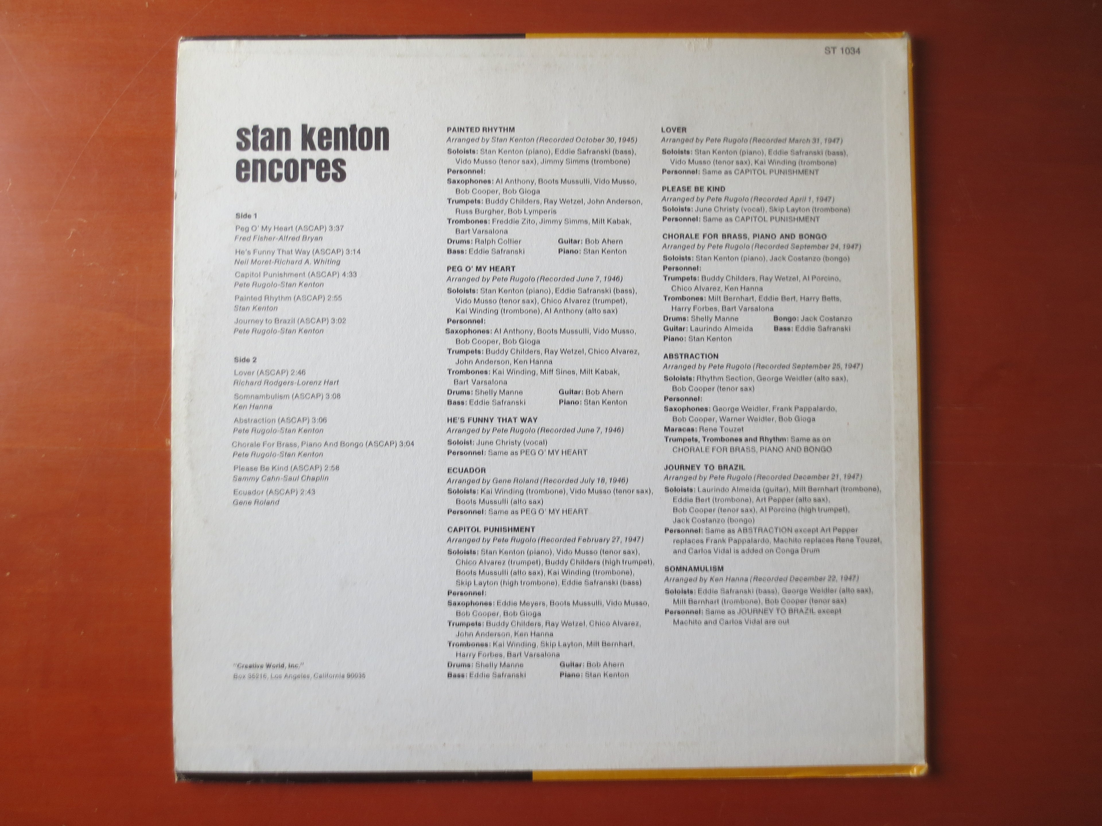 Stan Kenton – Encores (1970) Vinyl LP