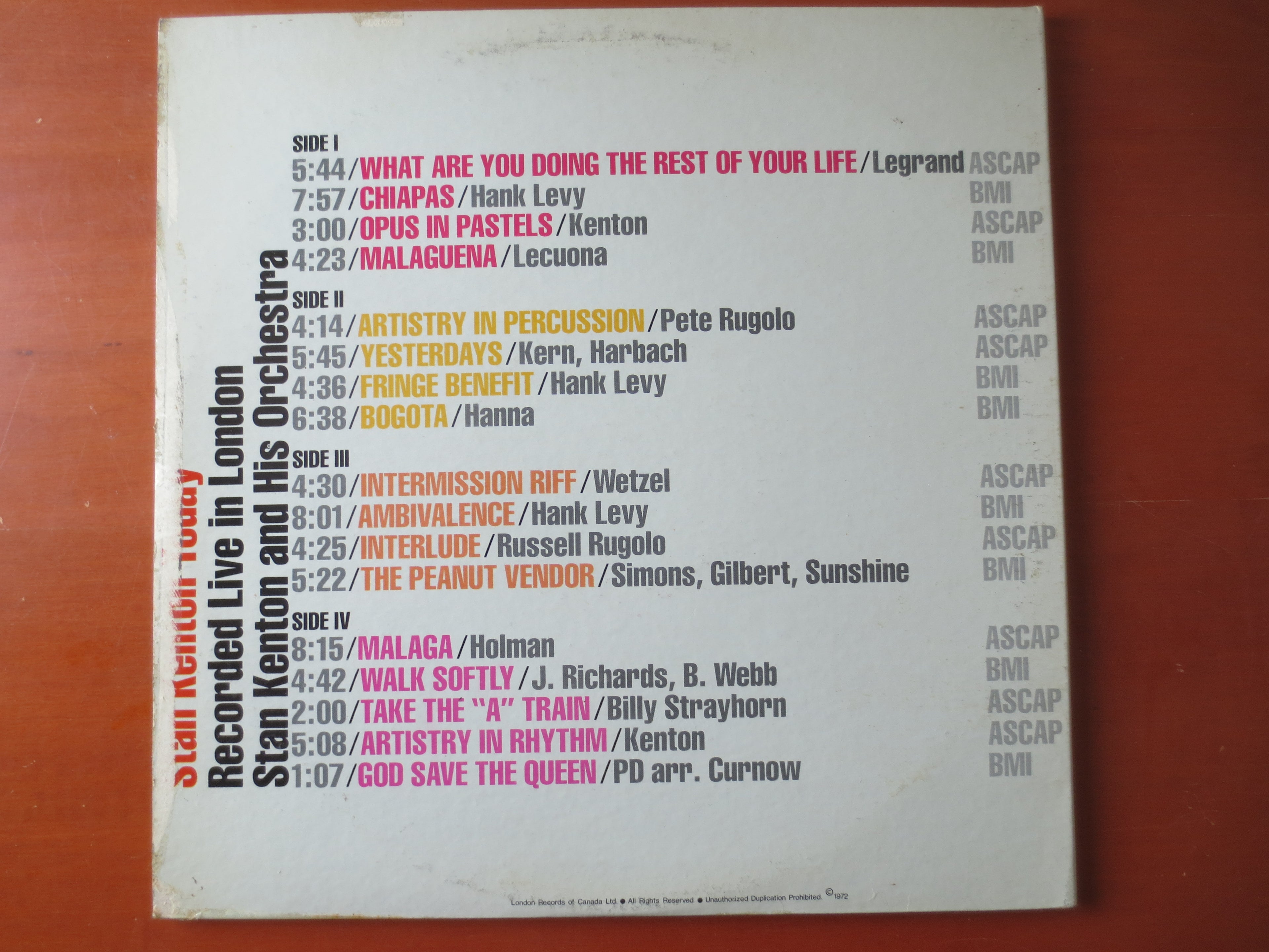 Stan Kenton – Today (1972) Vinyl 2xLP