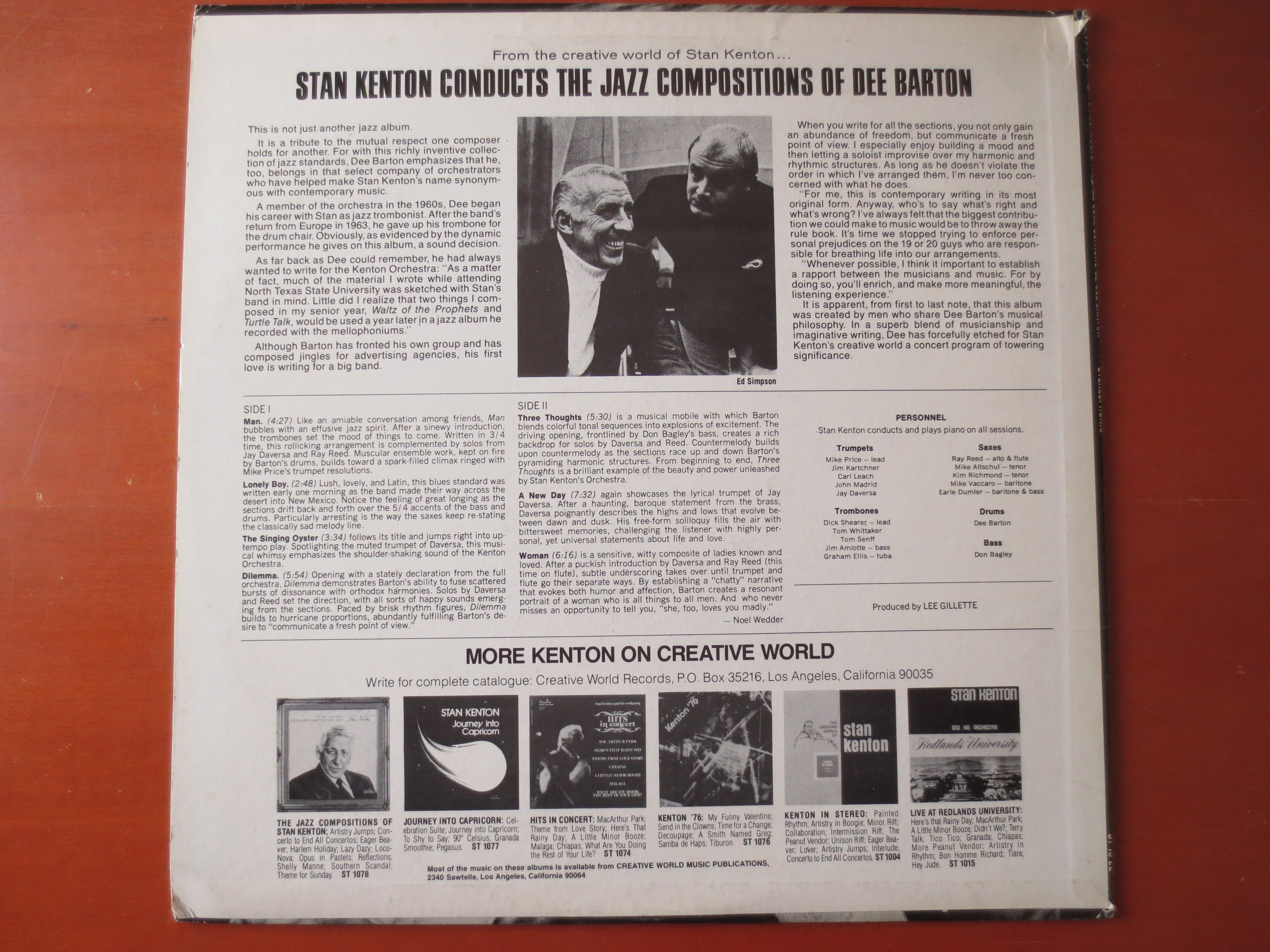 Stan Kenton – The Jazz Compositions of Dee Barton (1970) Vinyl LP