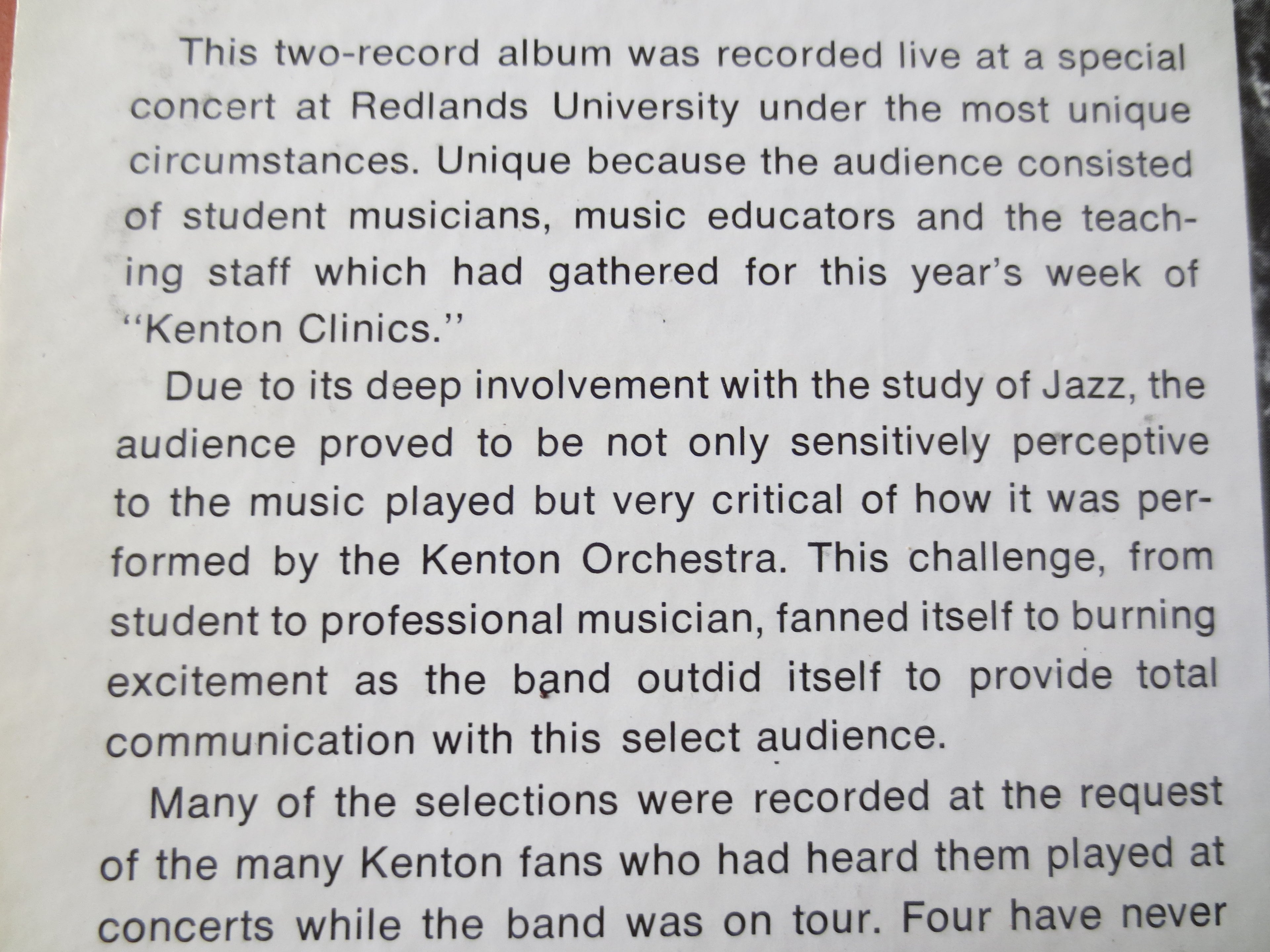 Stan Kenton & His Orchestra – Live at Redlands University (1970) Vinyl 2xLP — Autographed