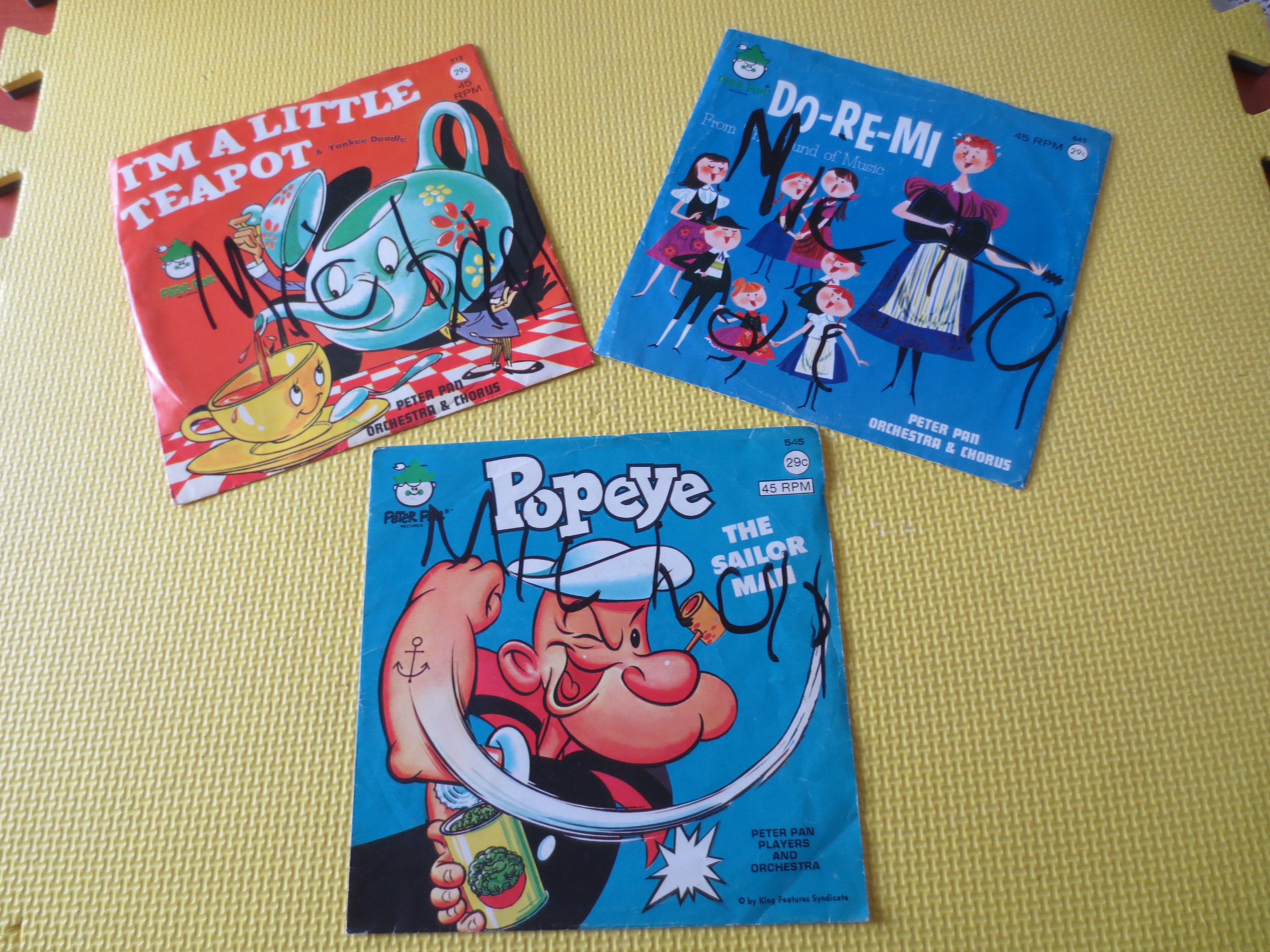 Lot of 3 KIDS RECORDS, Peter Pan, Children's Songs