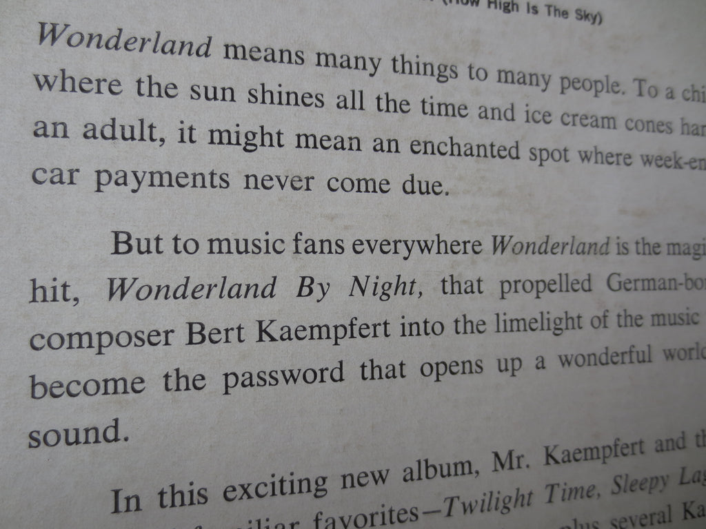 Bert Kaempfert – Dancing in Wonderland (1961) Vinyl LP