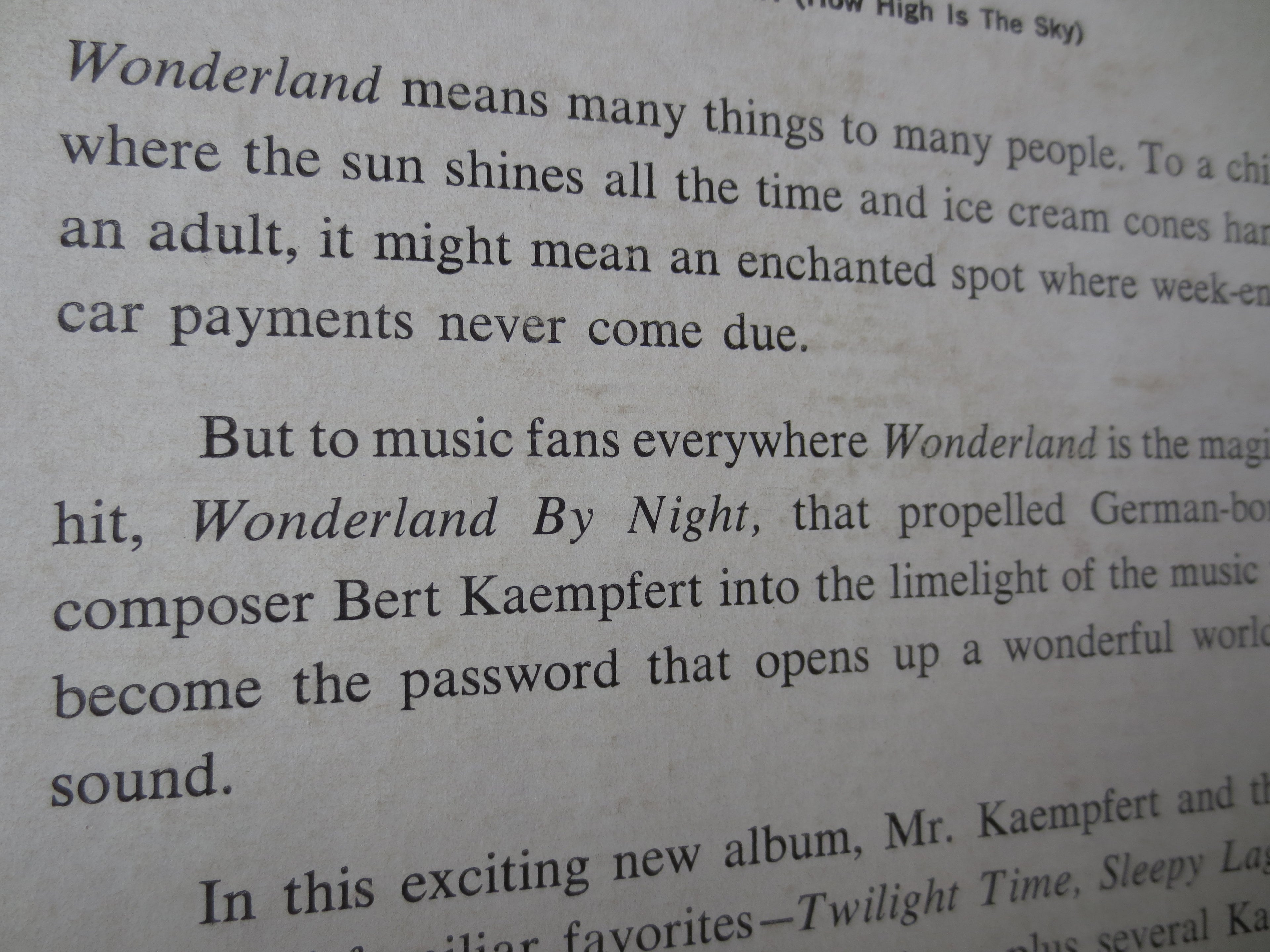 Bert Kaempfert – Dancing in Wonderland (1961) Vinyl LP