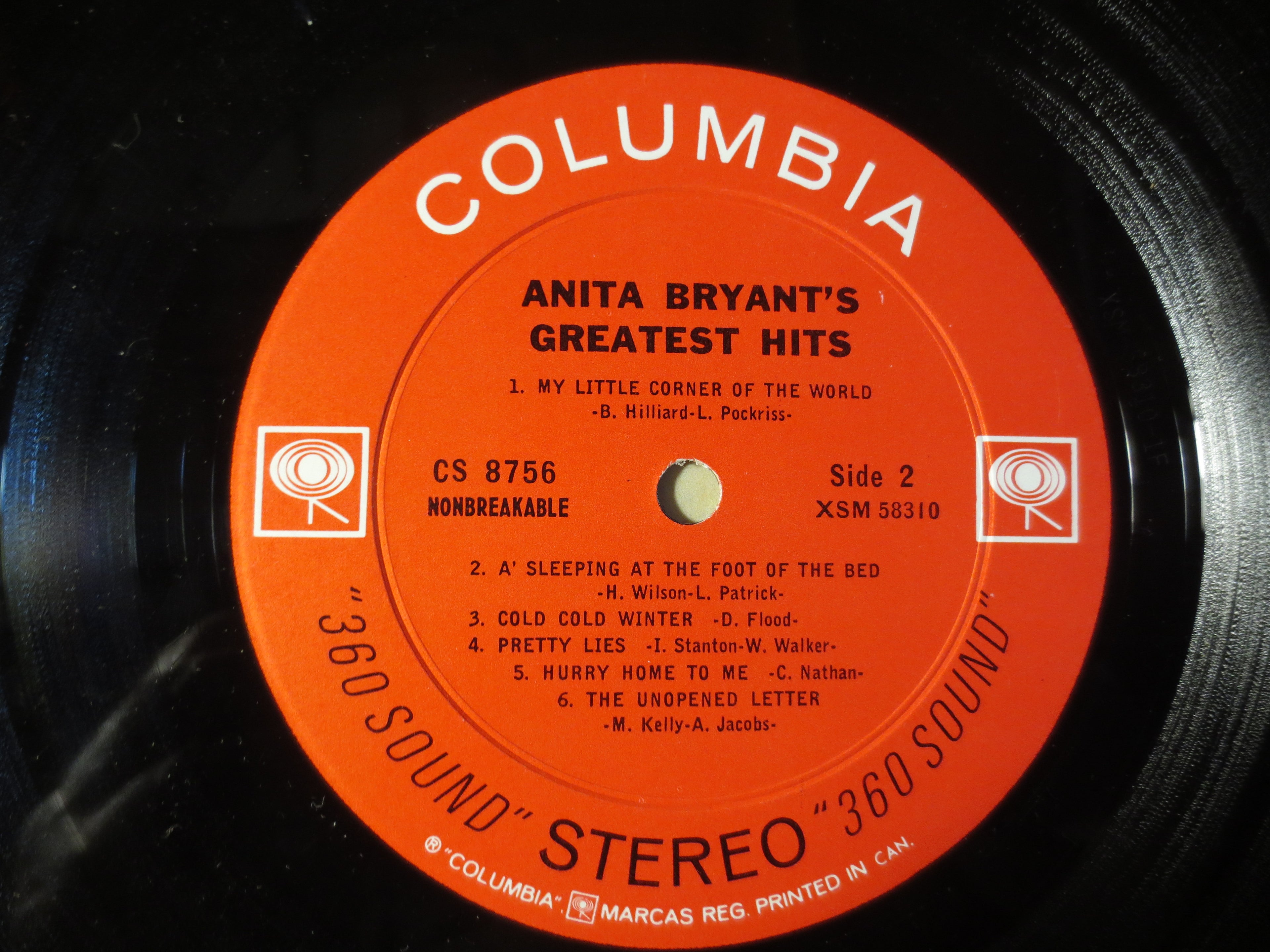 Anita Bryant – Greatest Hits (1963) Vinyl LP