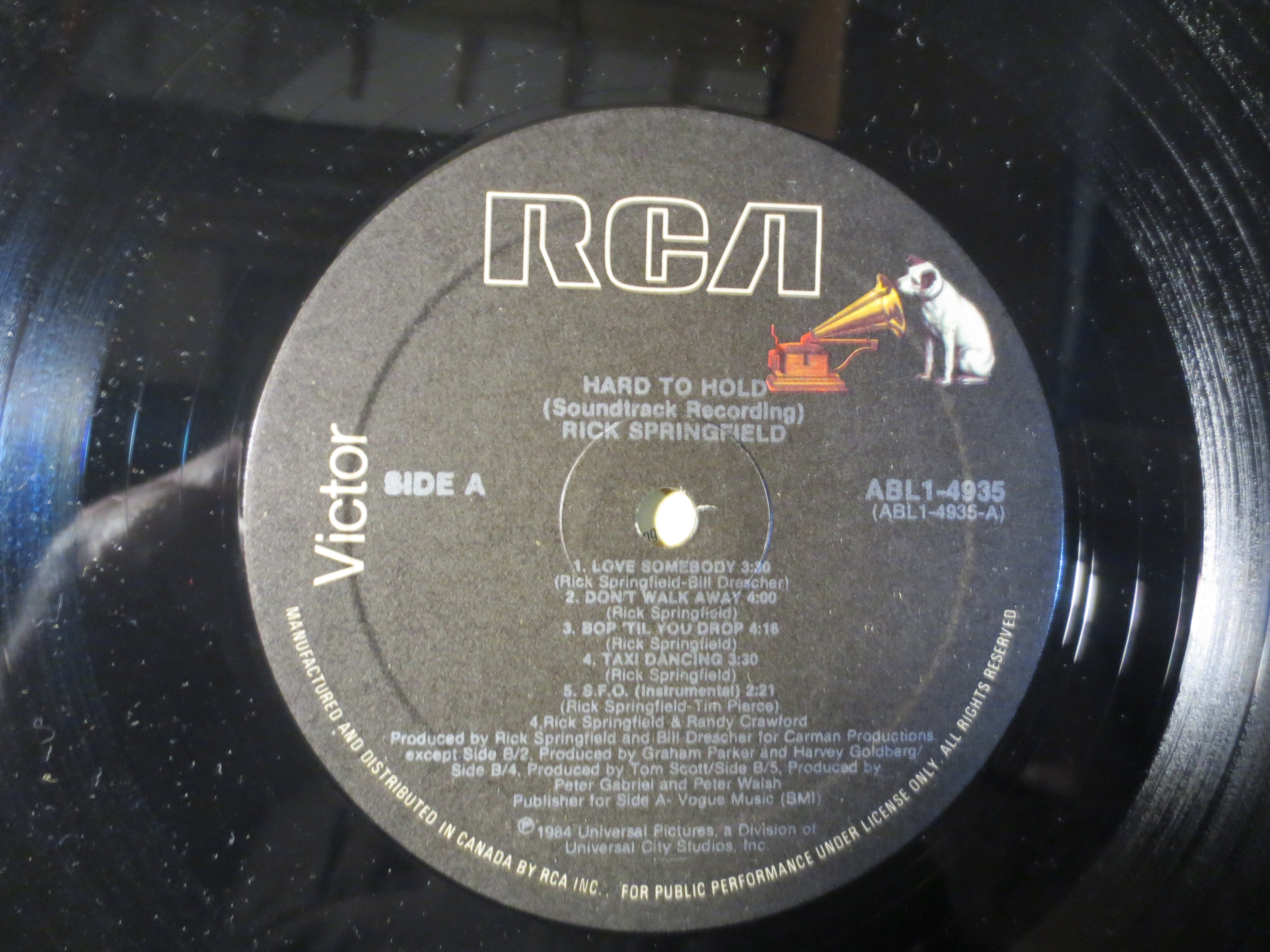 Rick Springfield – Hard to Hold (1984) Vinyl LP