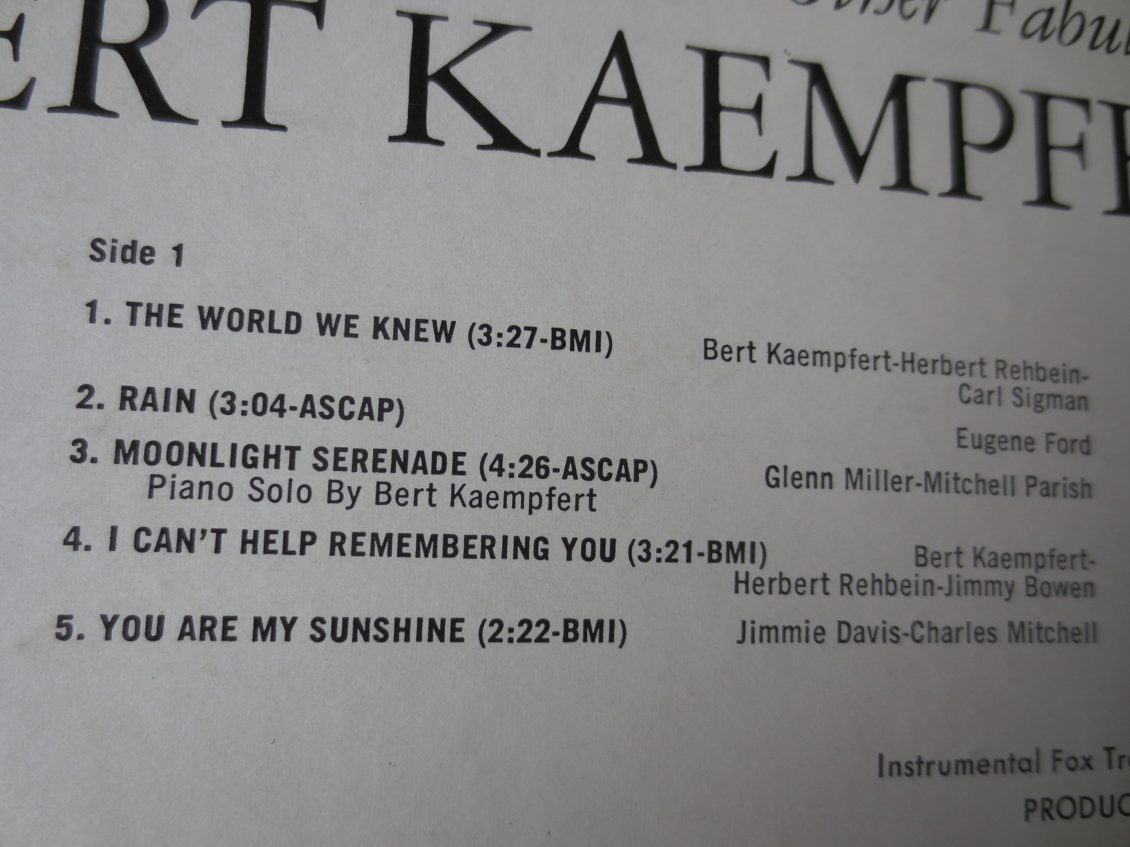 Bert Kaempfert – The World We Knew (1967) Vinyl LP