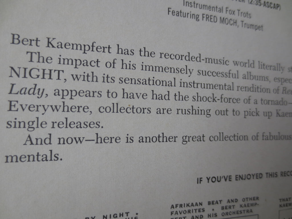 Bert Kaempfert – Three O'Clock in the Morning (1965) Vinyl LP