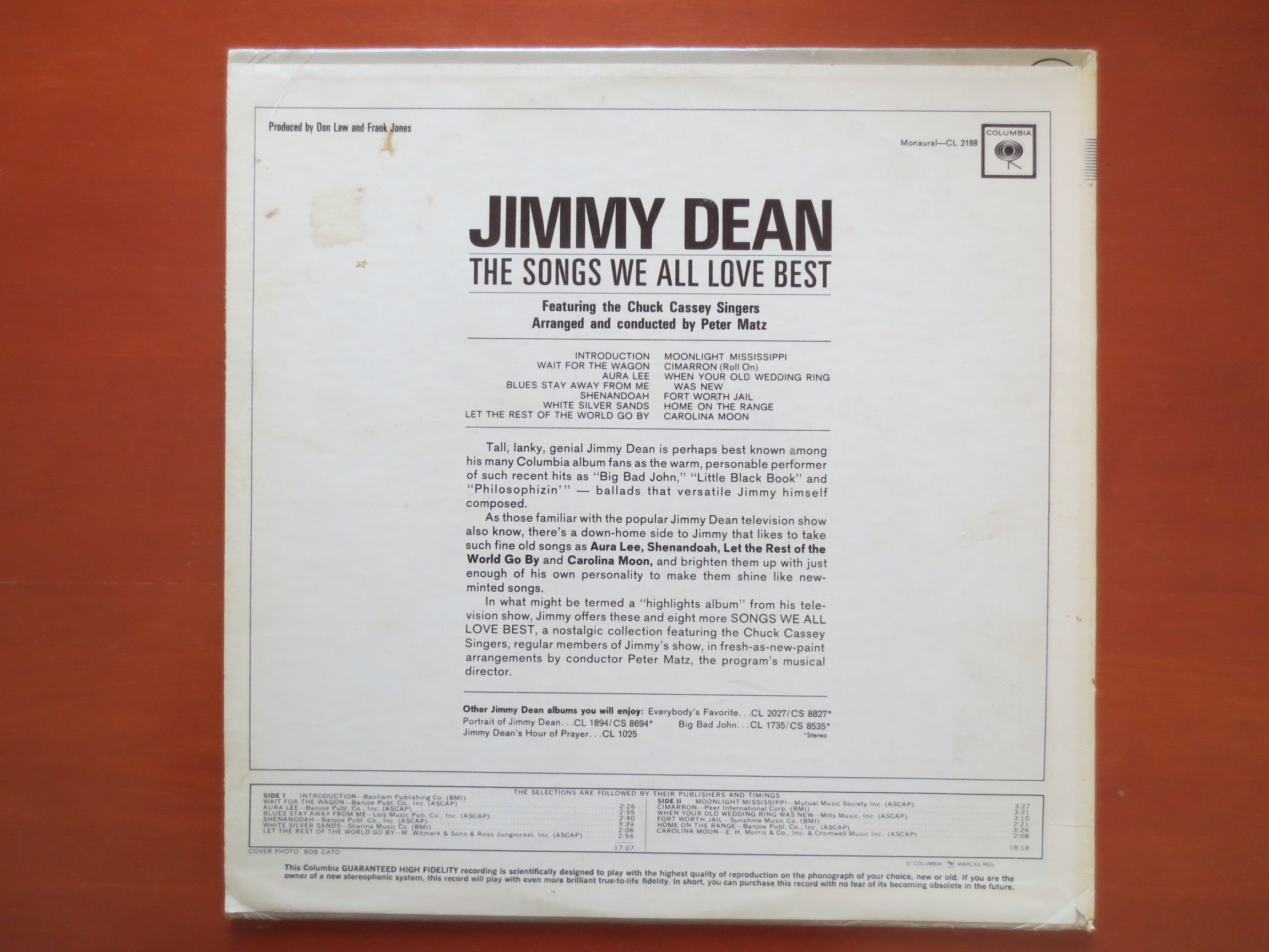 Jimmy Dean – The Songs We All Love Best (1964) Vinyl LP
