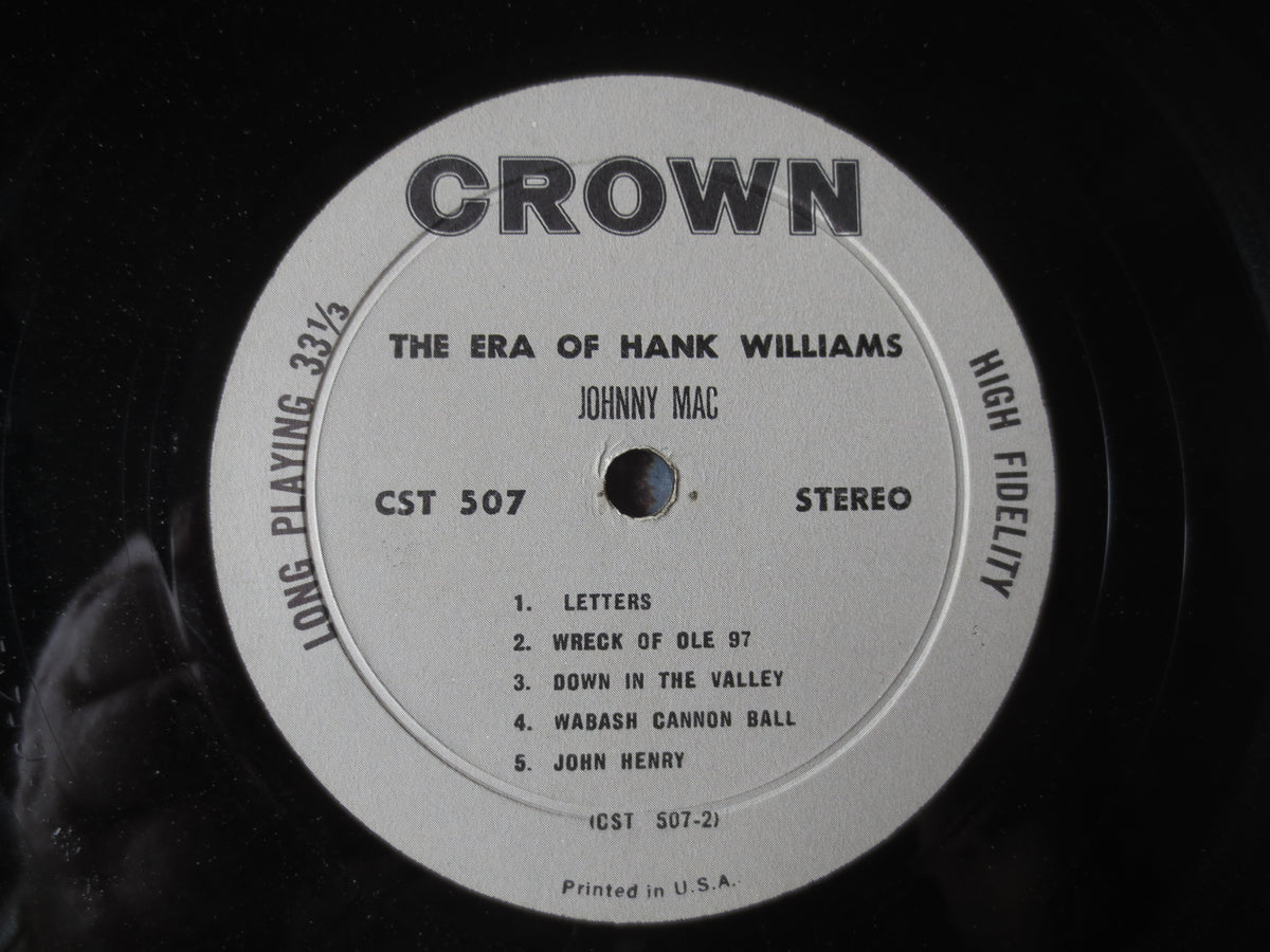 Johnny Mac – The Era of Hank Williams (1966) Vinyl LP