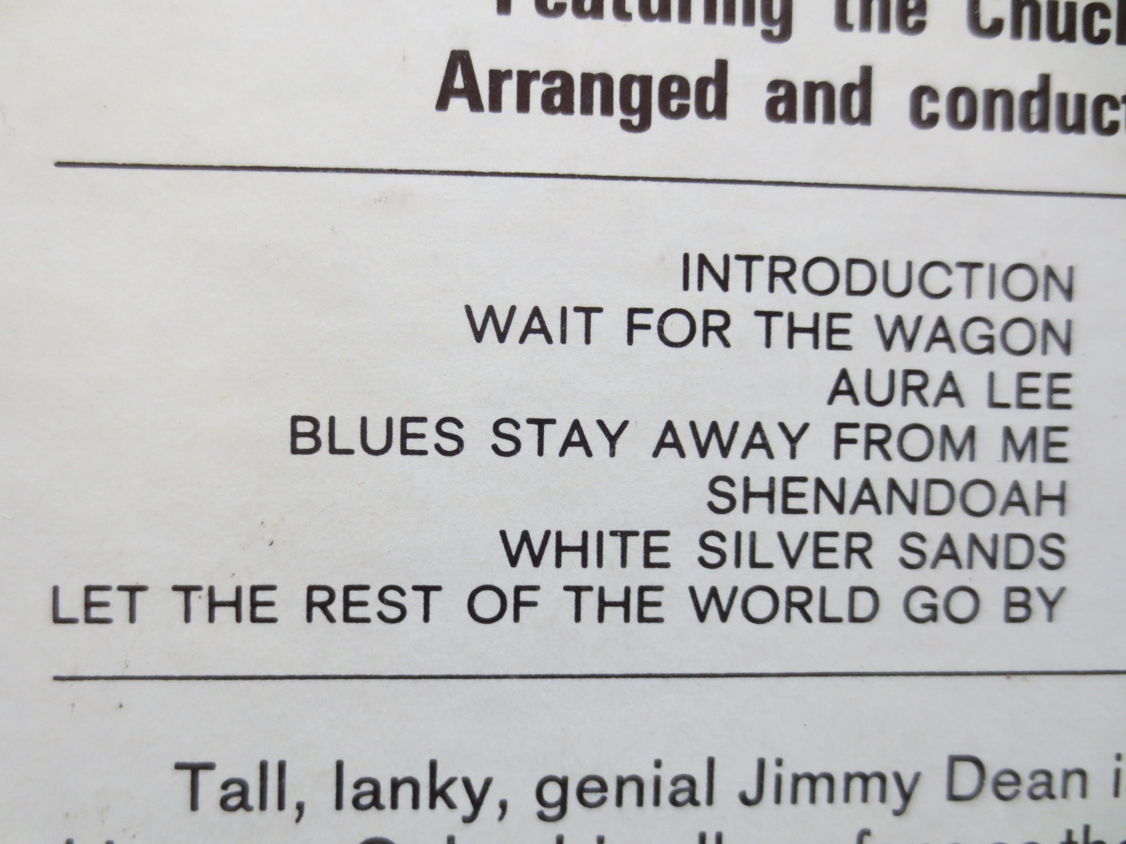 Jimmy Dean – The Songs We All Love Best (1964) Vinyl LP
