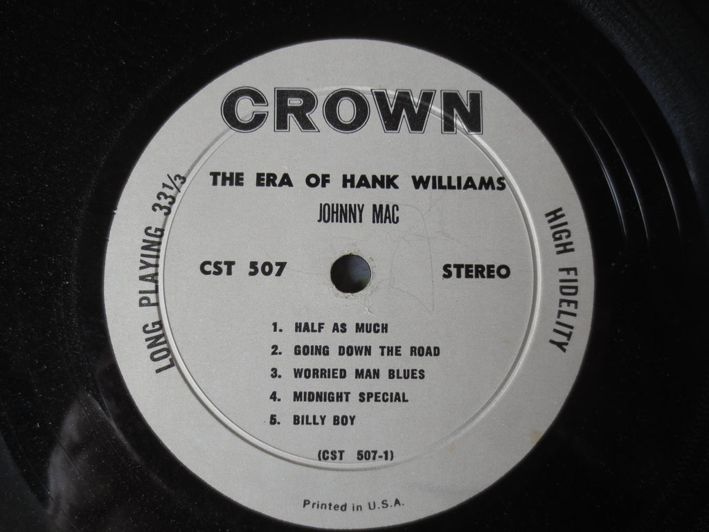 Johnny Mac – The Era of Hank Williams (1966) Vinyl LP
