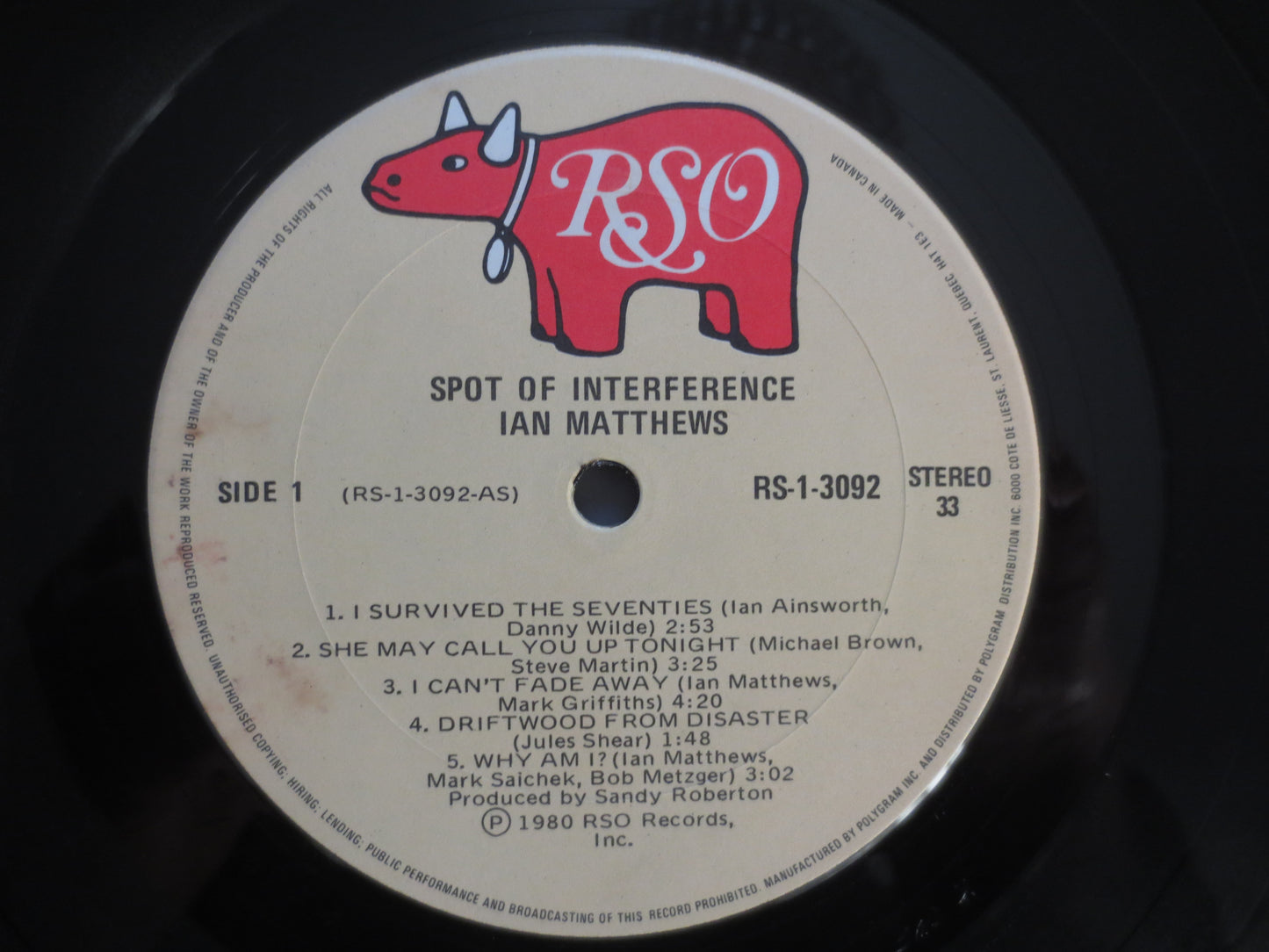 IAN MATTHEWS, Spot of INTERFERENCE, Ian Matthews Records, Vintage Vinyl, Ian Matthews Albums, Vinyl Records, 1980 Records