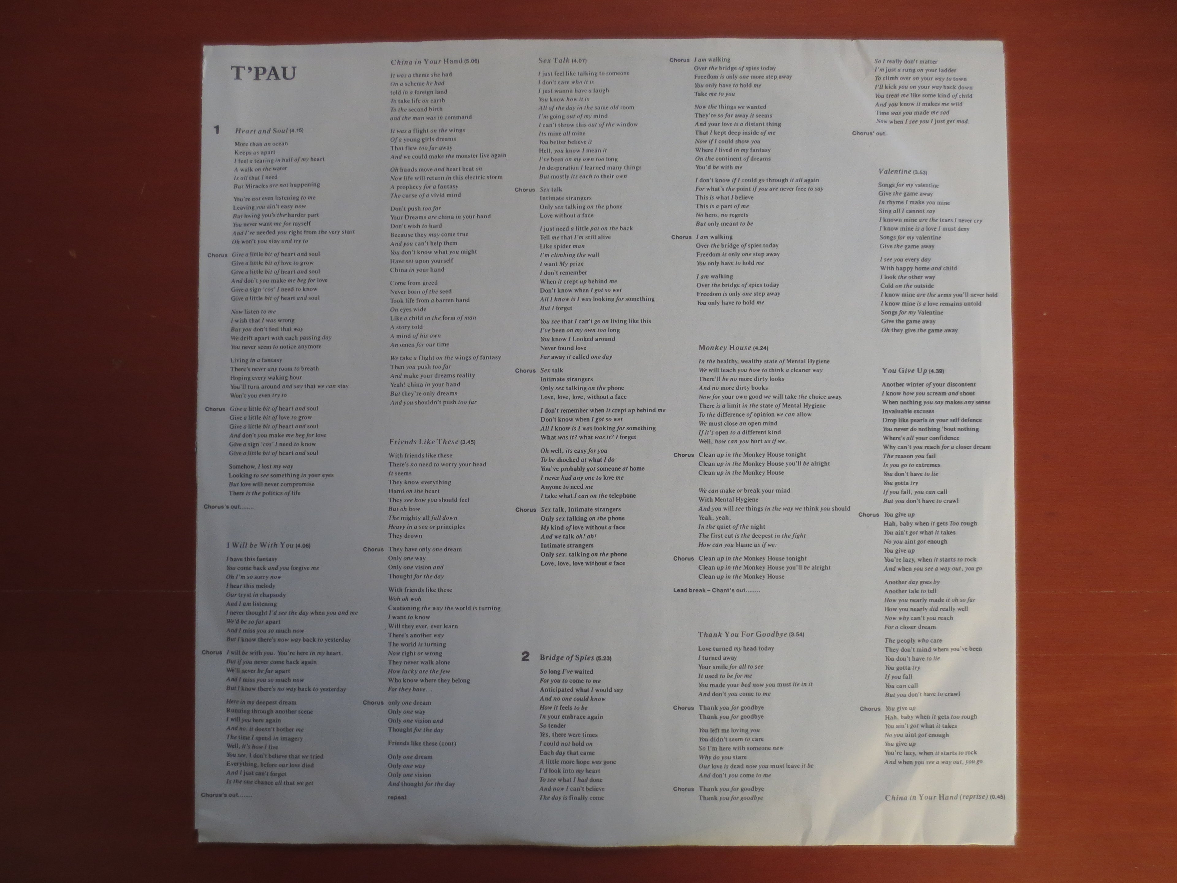 T'Pau – T'Pau (1987) Vinyl LP